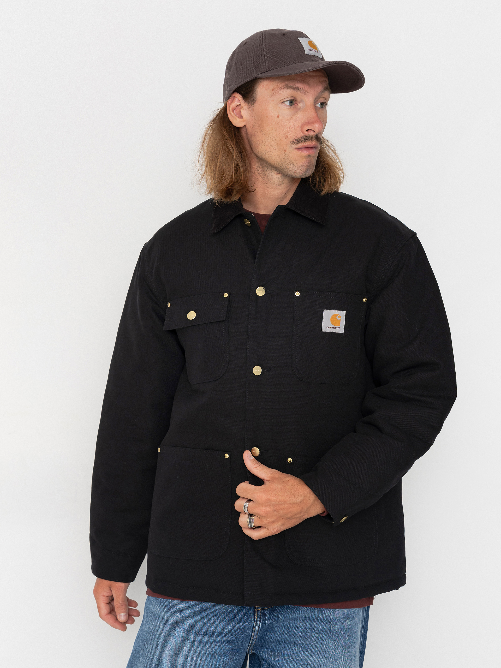 u042fu043au0435 Carhartt WIP OG Chore Coat (black/black/rigid)