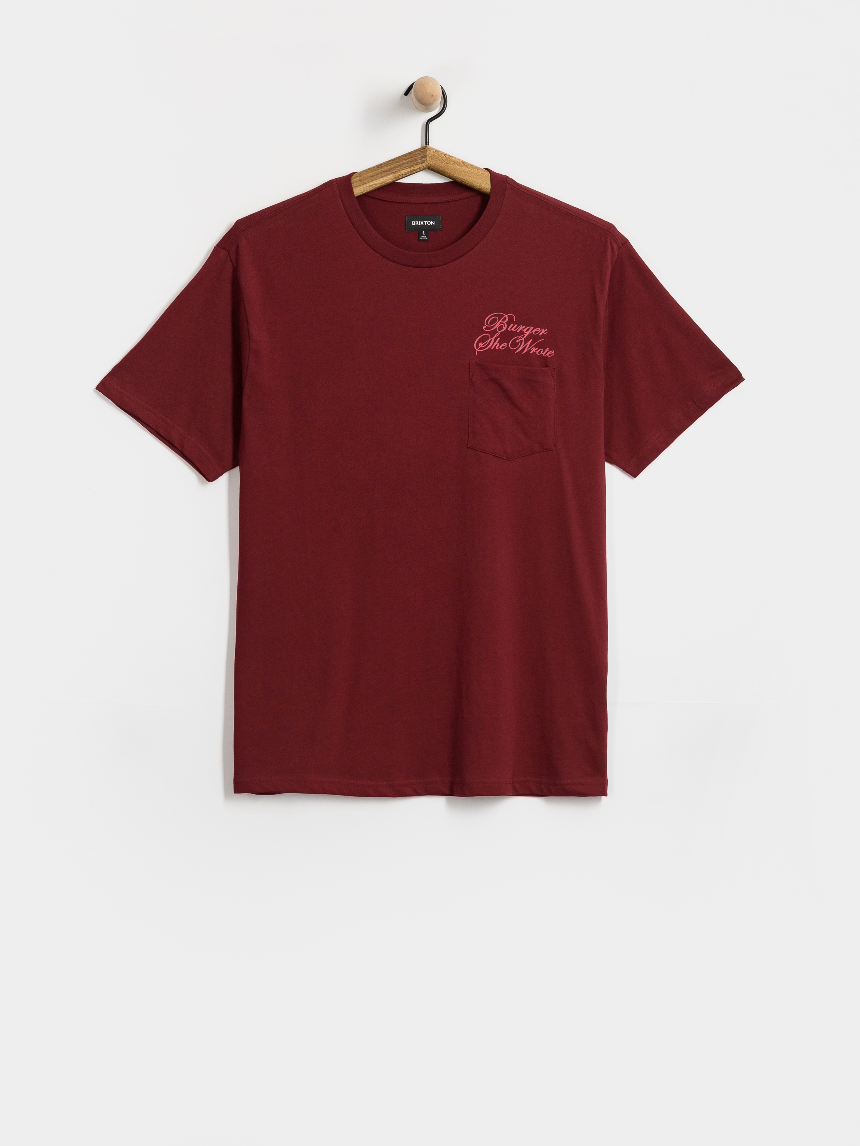Тениска Brixton Burger She Wrote Pocket (burgundy)
