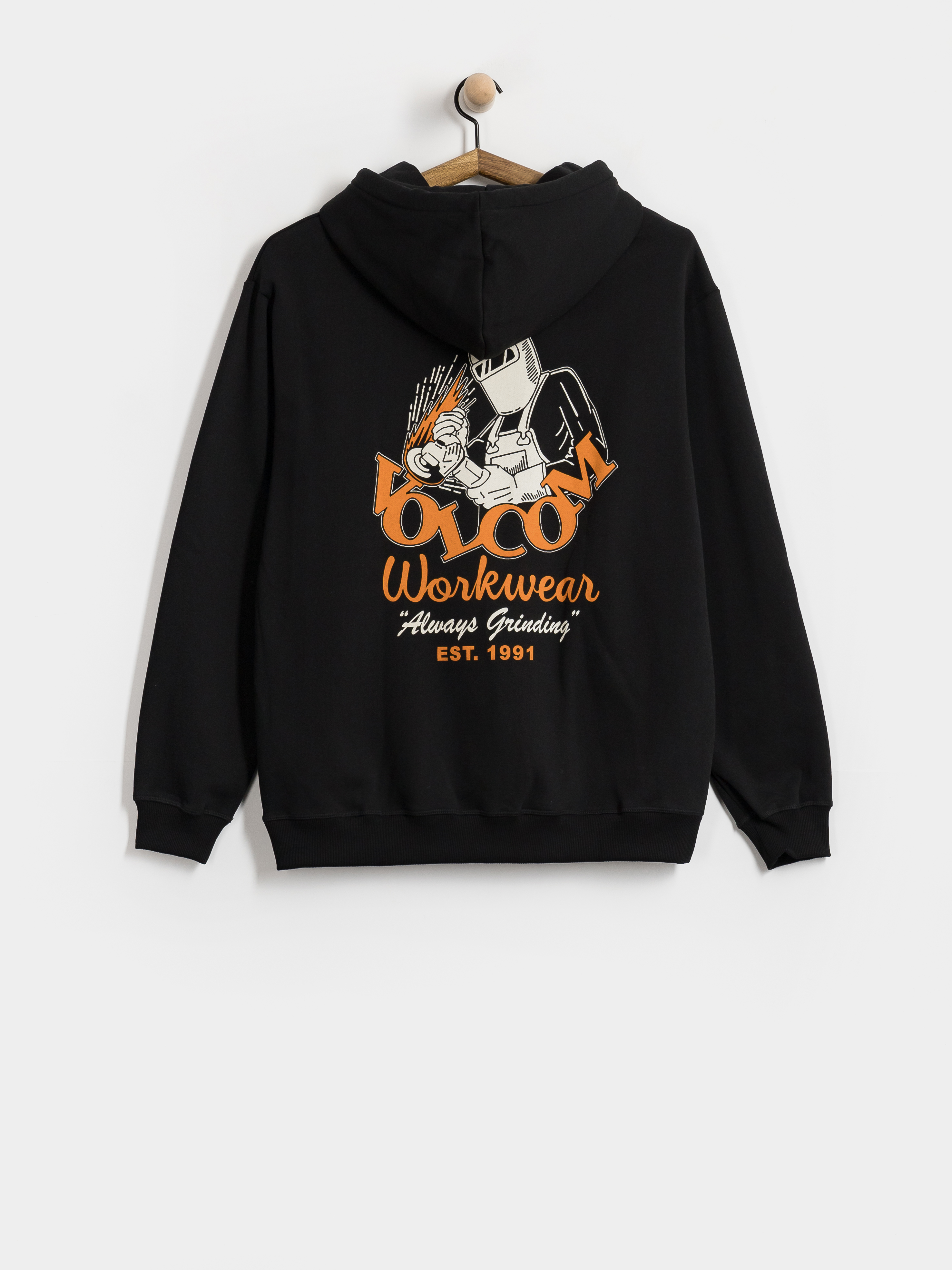 Суитшърт с качулка Volcom Always Grinding HD (black)
