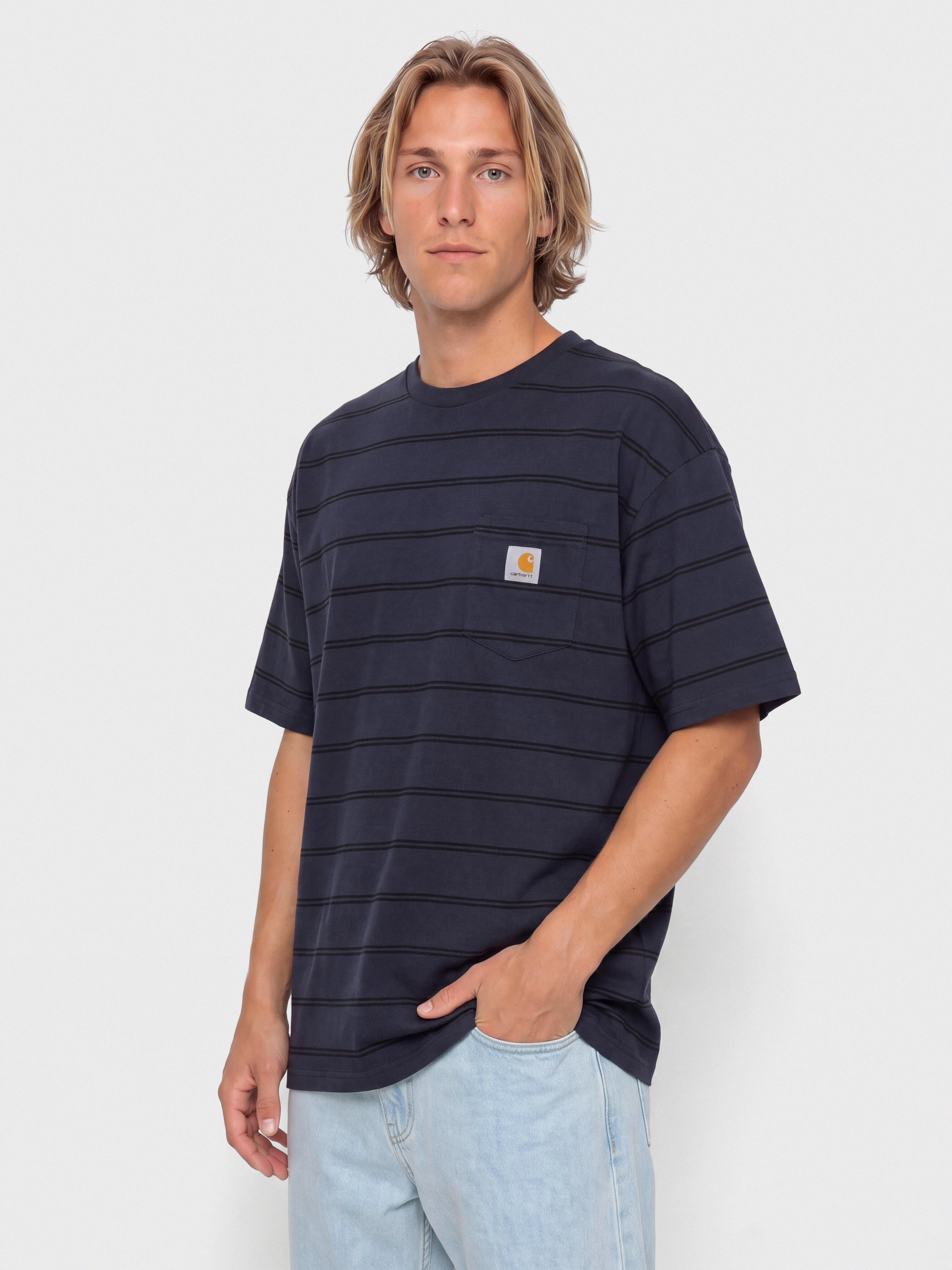 u0422u0435u043du0438u0441u043au0430 Carhartt WIP Cardona Pocket (cardona stripe natural/dark navy/garment dyed)
