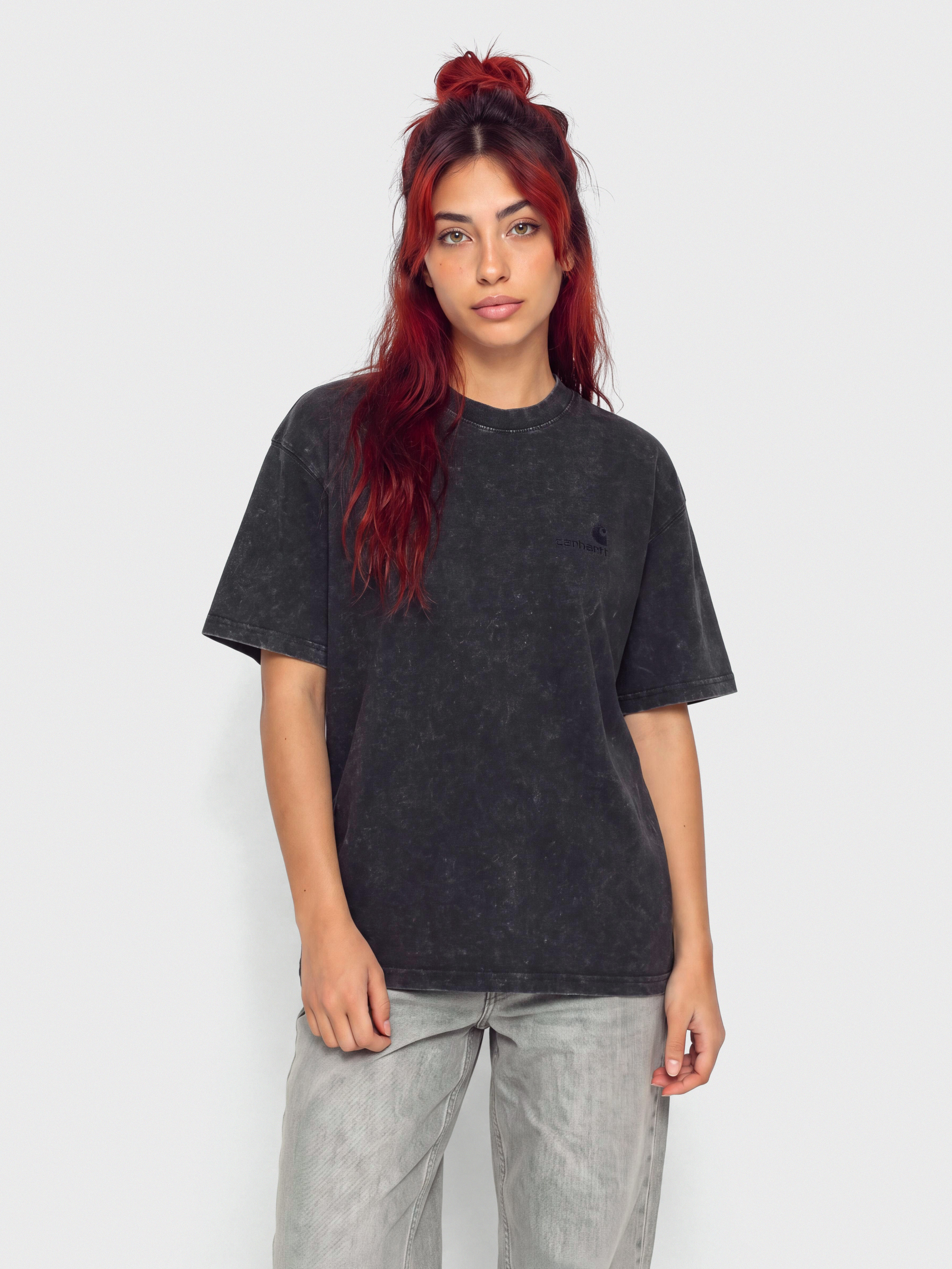 Тениска Carhartt WIP Lambert Wmn (black/moon wash)