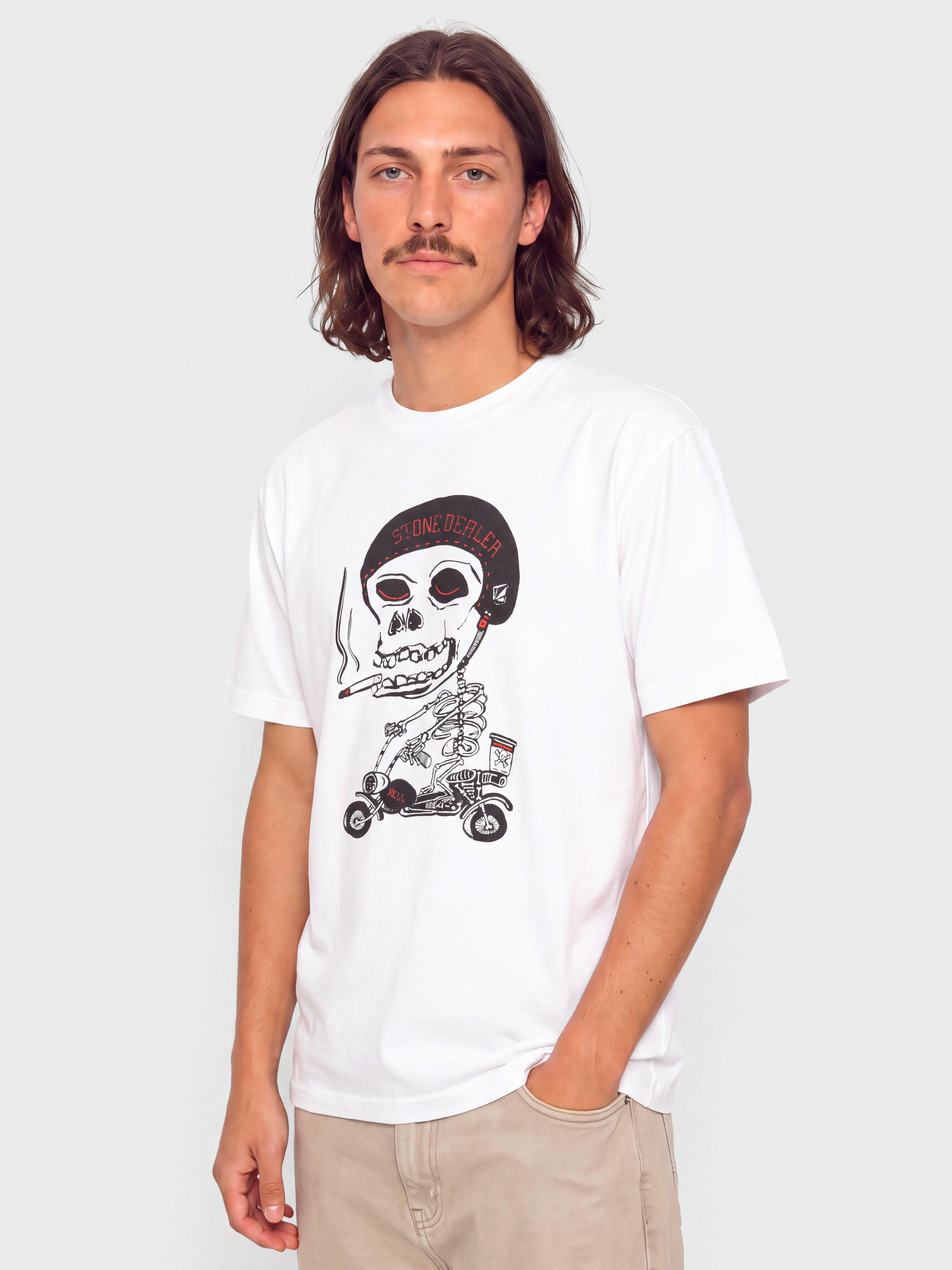 Тениска Volcom Pierbike Bsc (white)