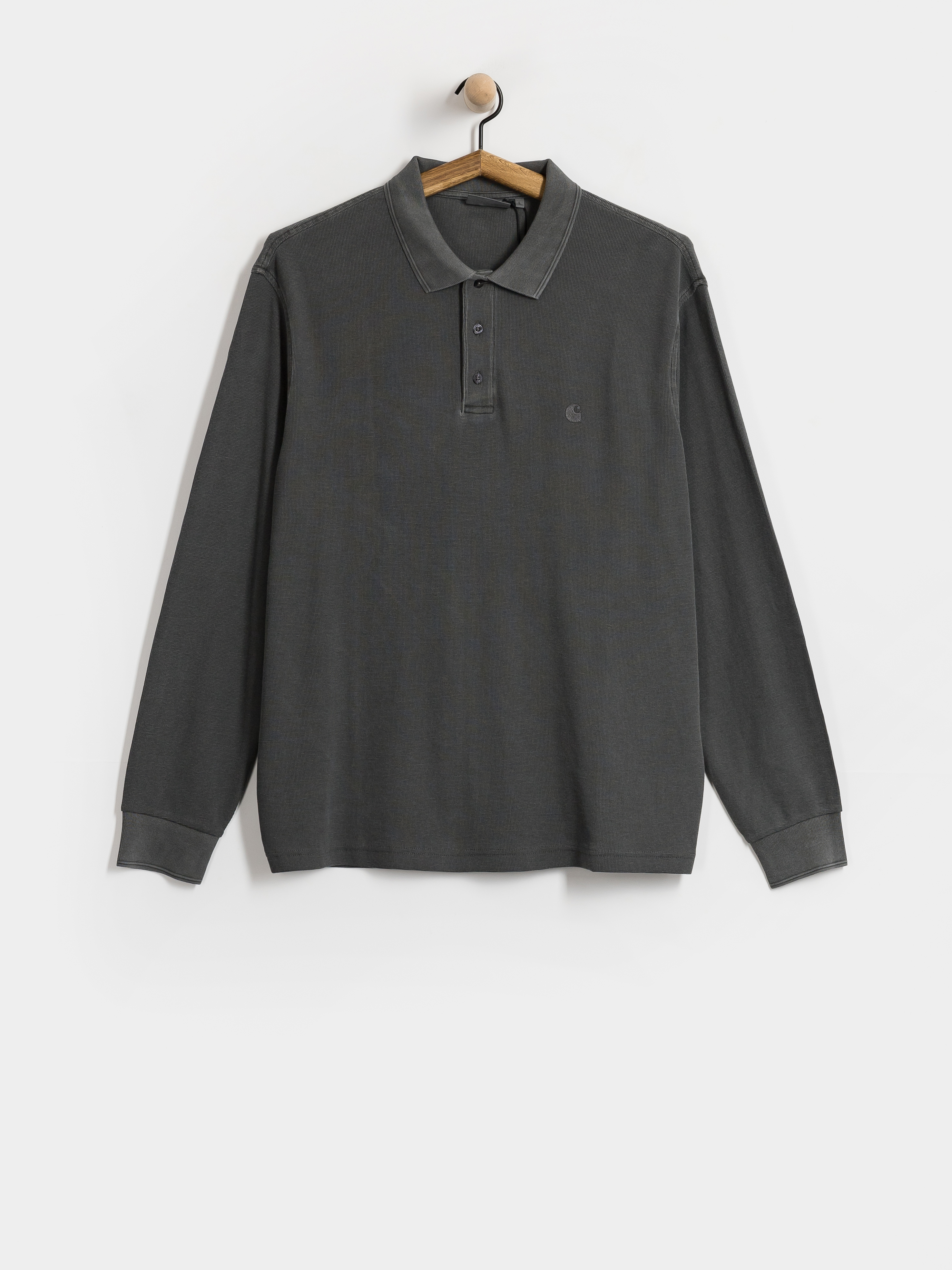 u0411u043bu0443u0437u0430 Carhartt WIP Waffle Rugby (black/garment dyed)