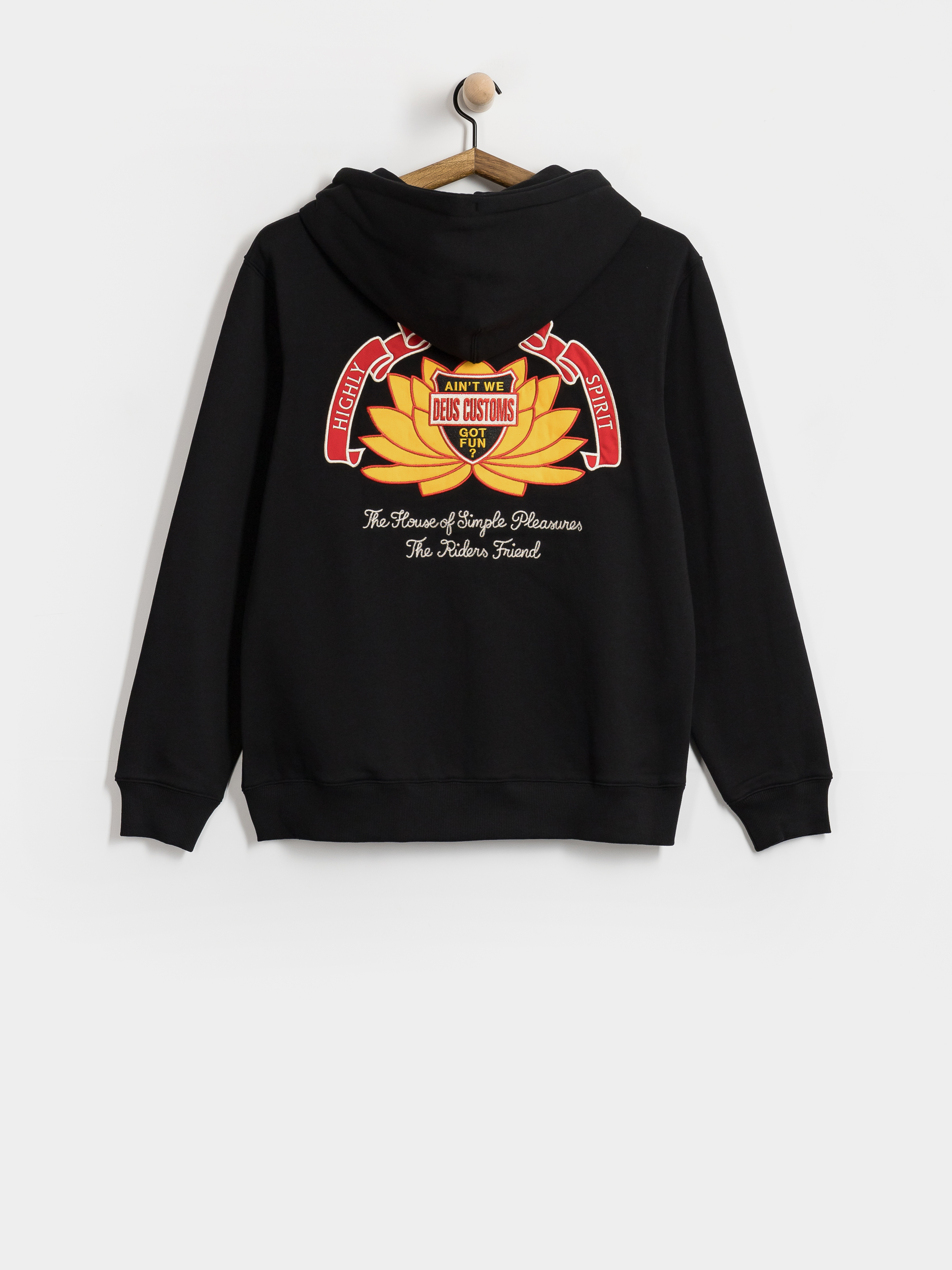 Суитшърт с качулка Deus Ex Machina Sacred Crest ZHD (black)