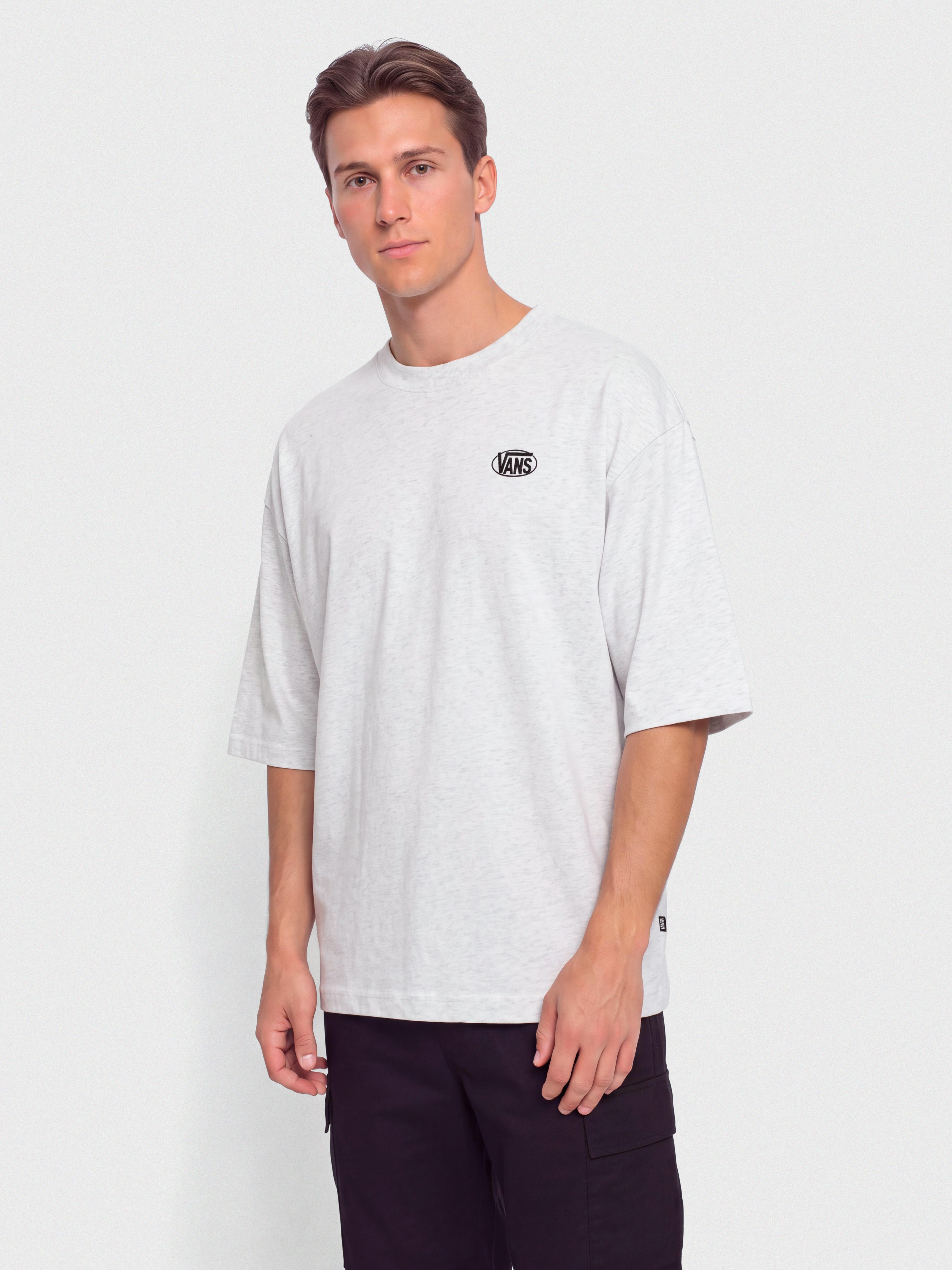 Тениска Vans Oval Logo Loose (light grey heat)