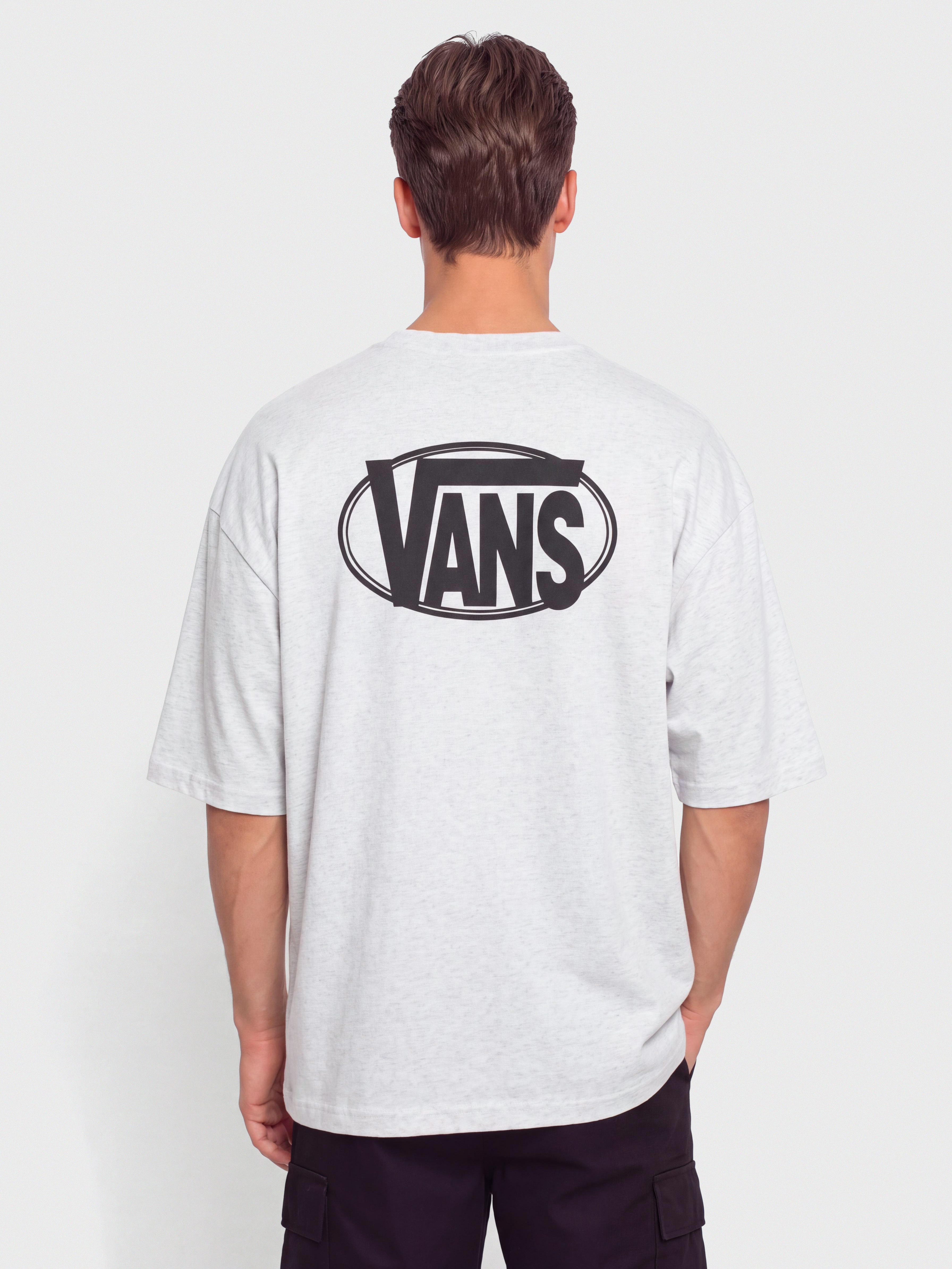 Тениска Vans Oval Logo Loose (light grey heat)
