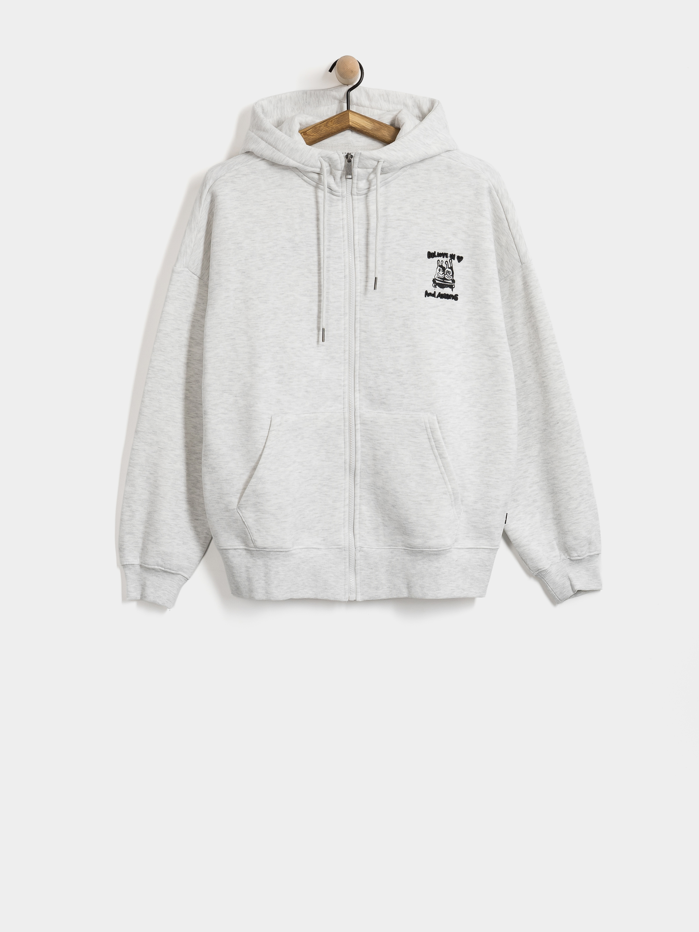 Суитшърт с качулка Volcom Fa Ozzy ZHD Wmn (bone heather)