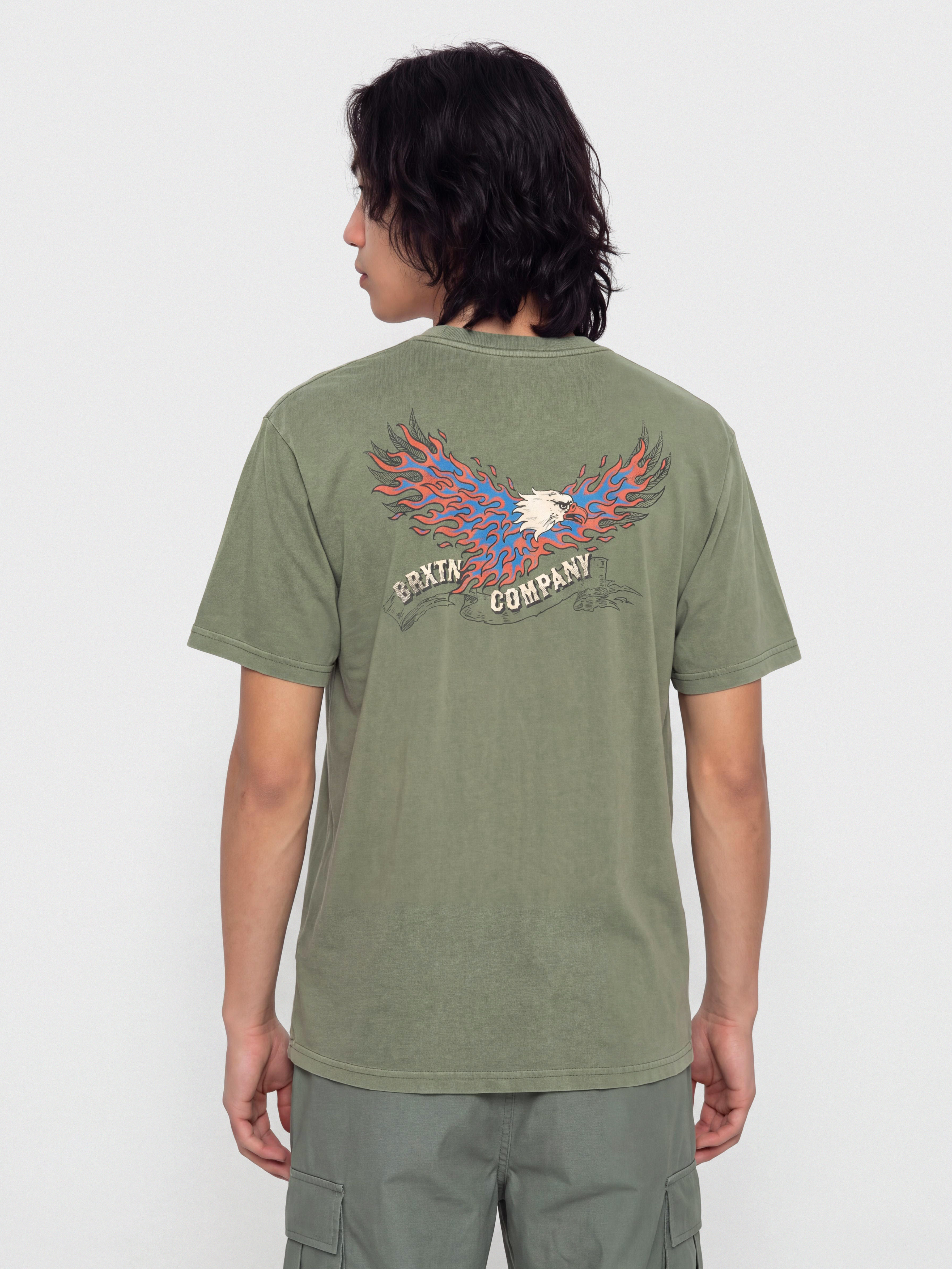Тениска Brixton Blazing Stnd (olive surplus worn wash)