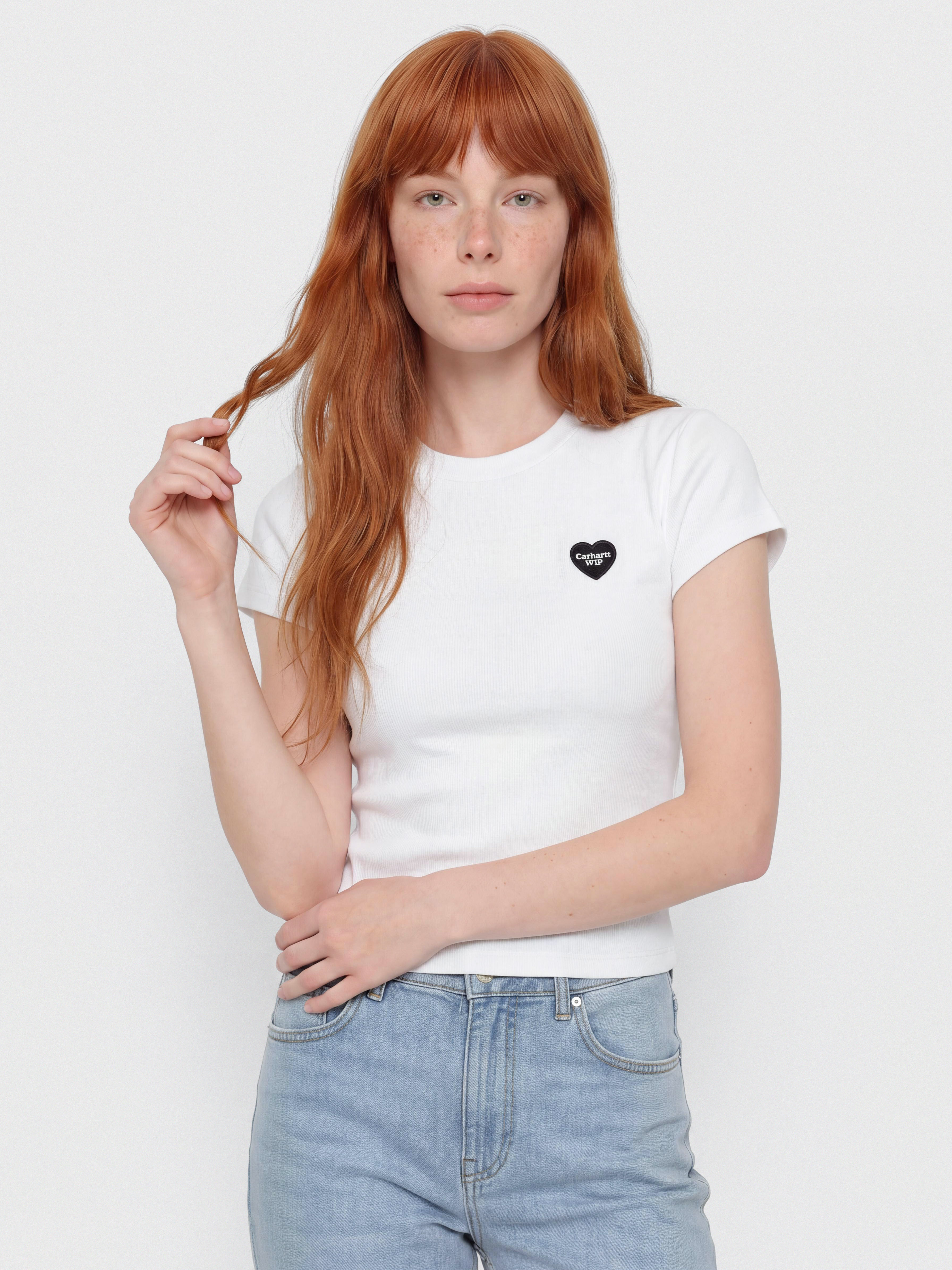 Тениска Carhartt WIP Small Heart Patch Wmn (white/black)