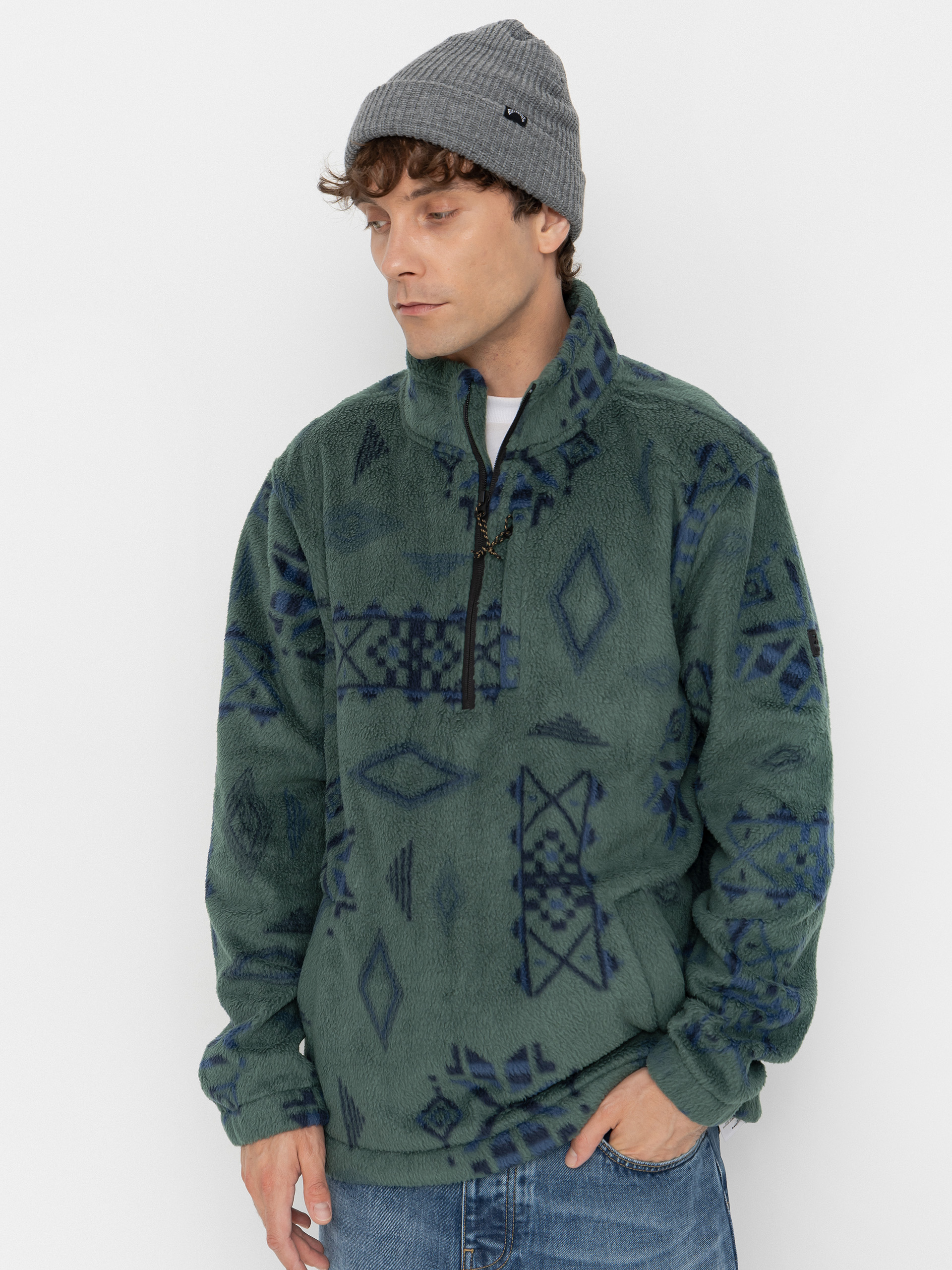 Мъжки Поларени суитшърт Billabong Boundary Mock Neck (smoke pine)