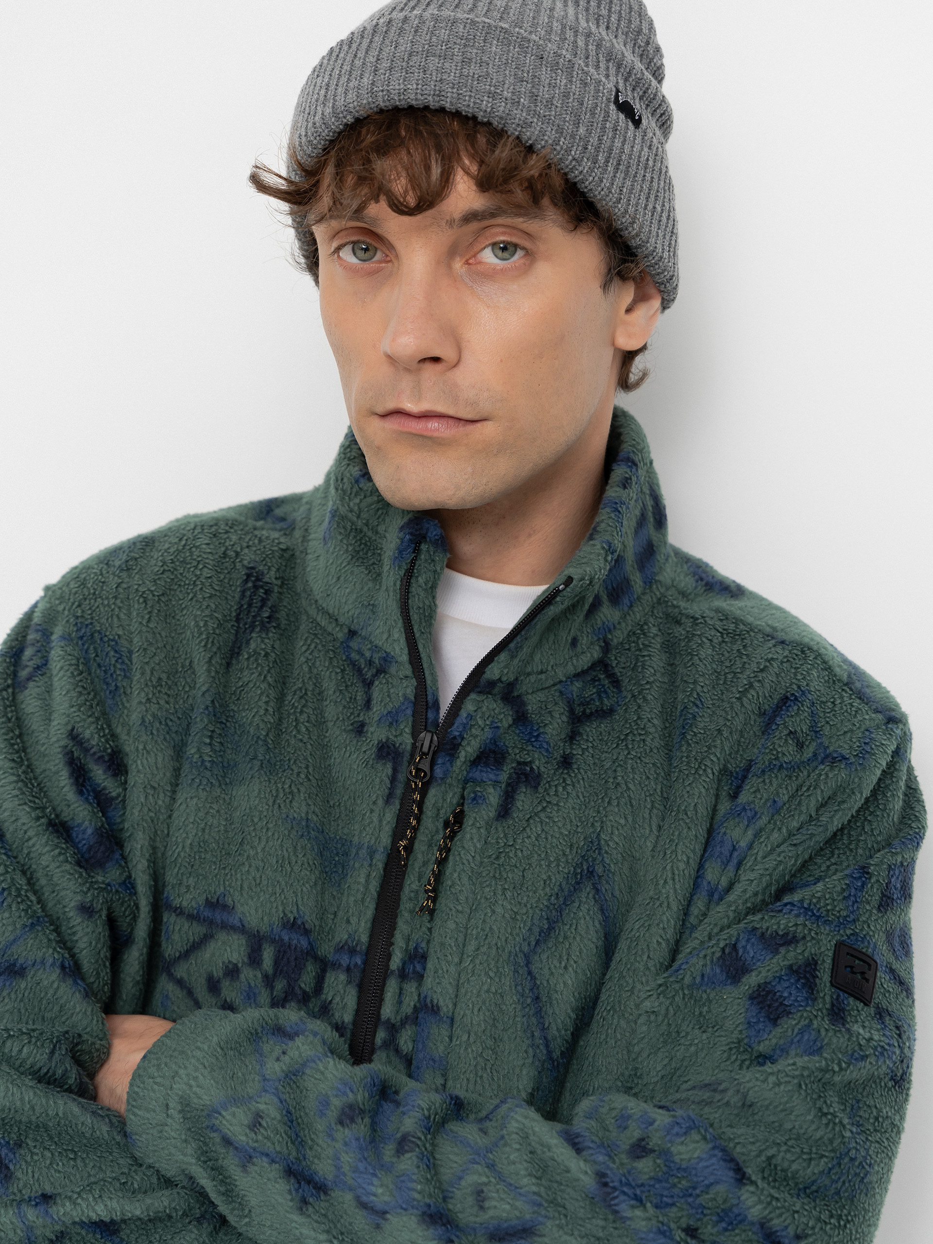 Мъжки Поларени суитшърт Billabong Boundary Mock Neck (smoke pine)