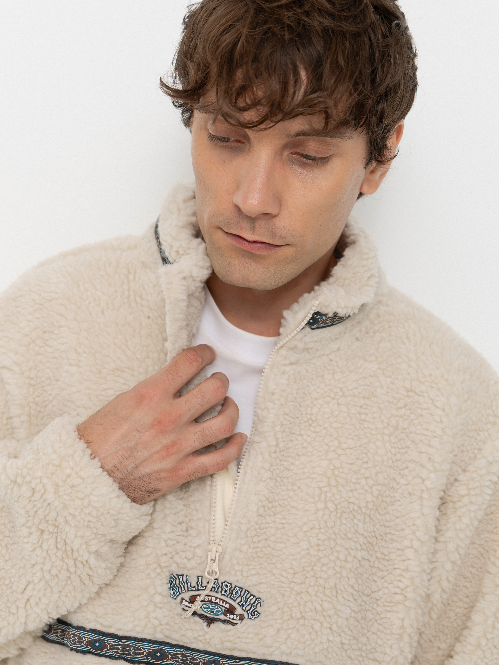 Мъжки Поларени суитшърт Billabong Tombstone Half Zip (oatmeal)
