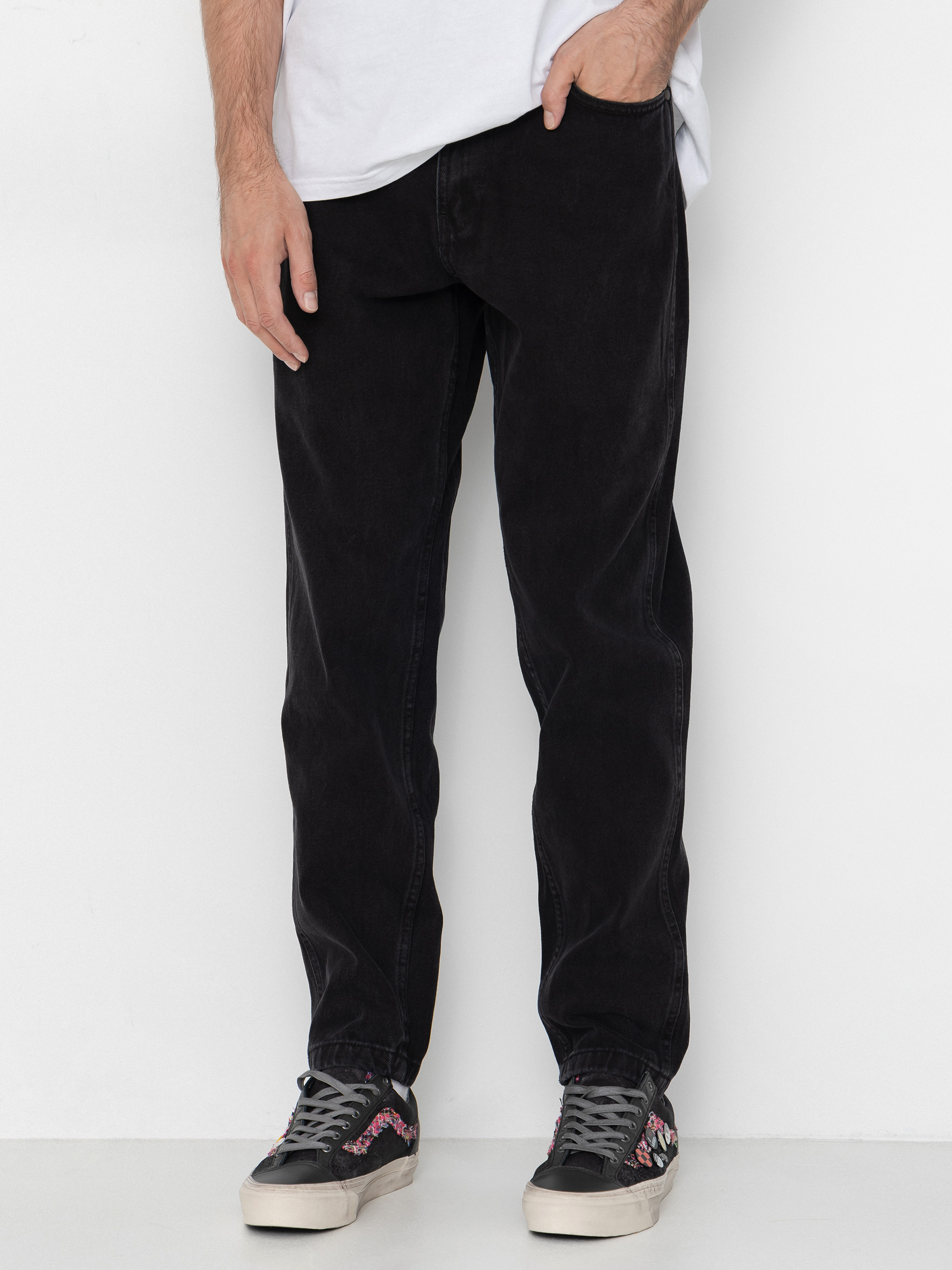 Панталони Karl Kani Small Signature Tapered Five Pocket Denim (black)
