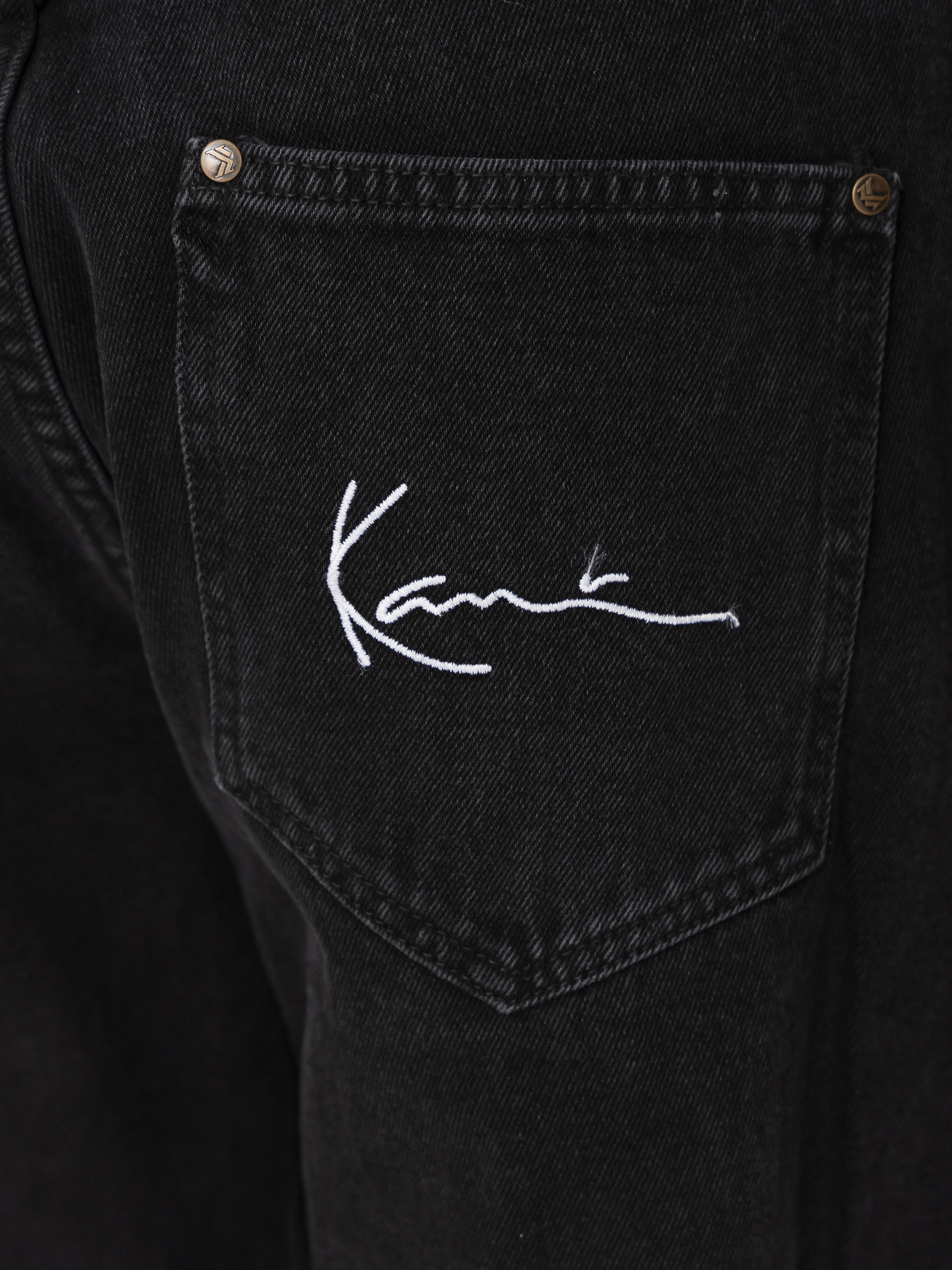 Панталони Karl Kani Small Signature Tapered Five Pocket Denim (black)
