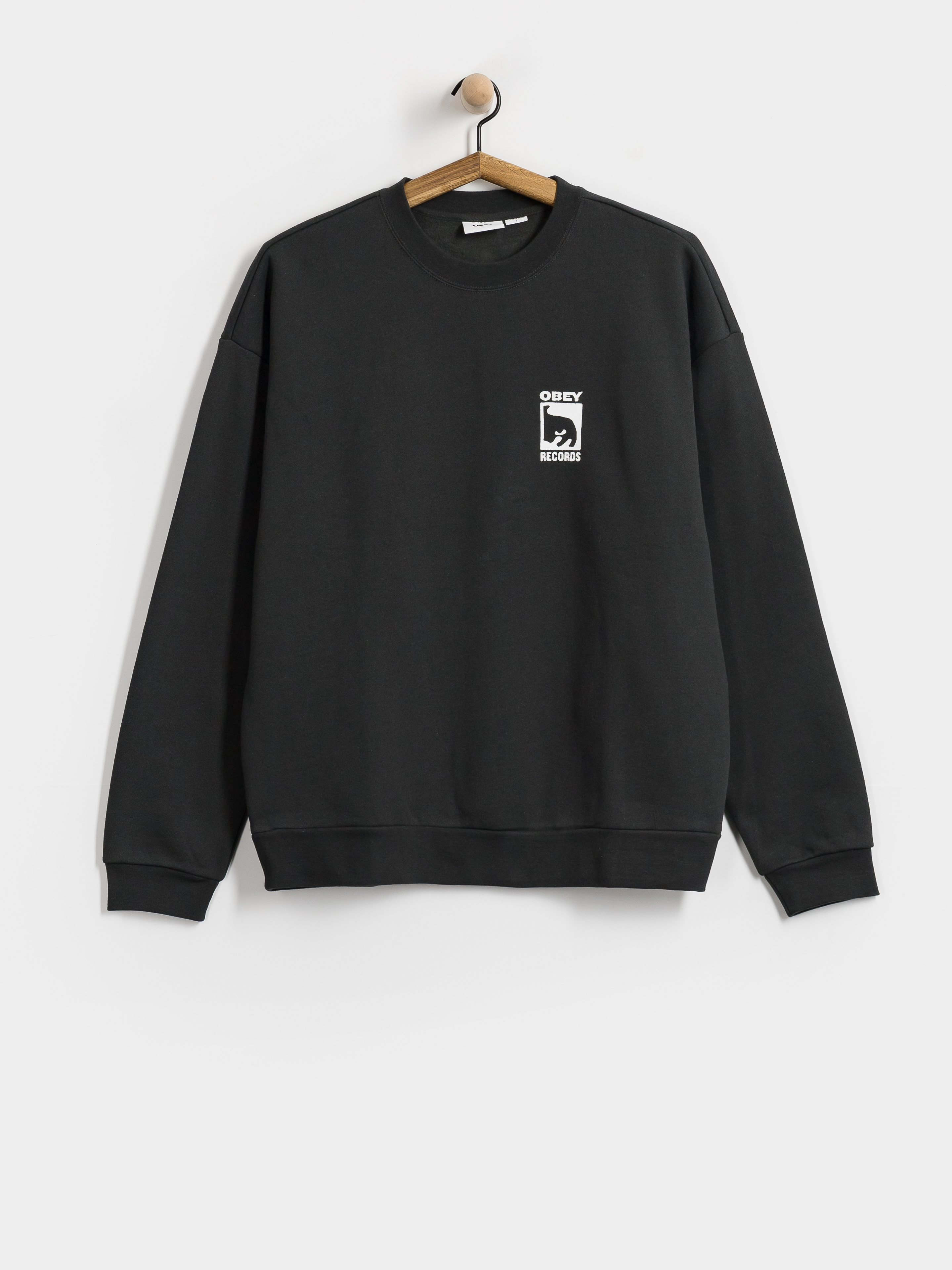 Суитшърт OBEY Records Extra Heavy (vintage black)