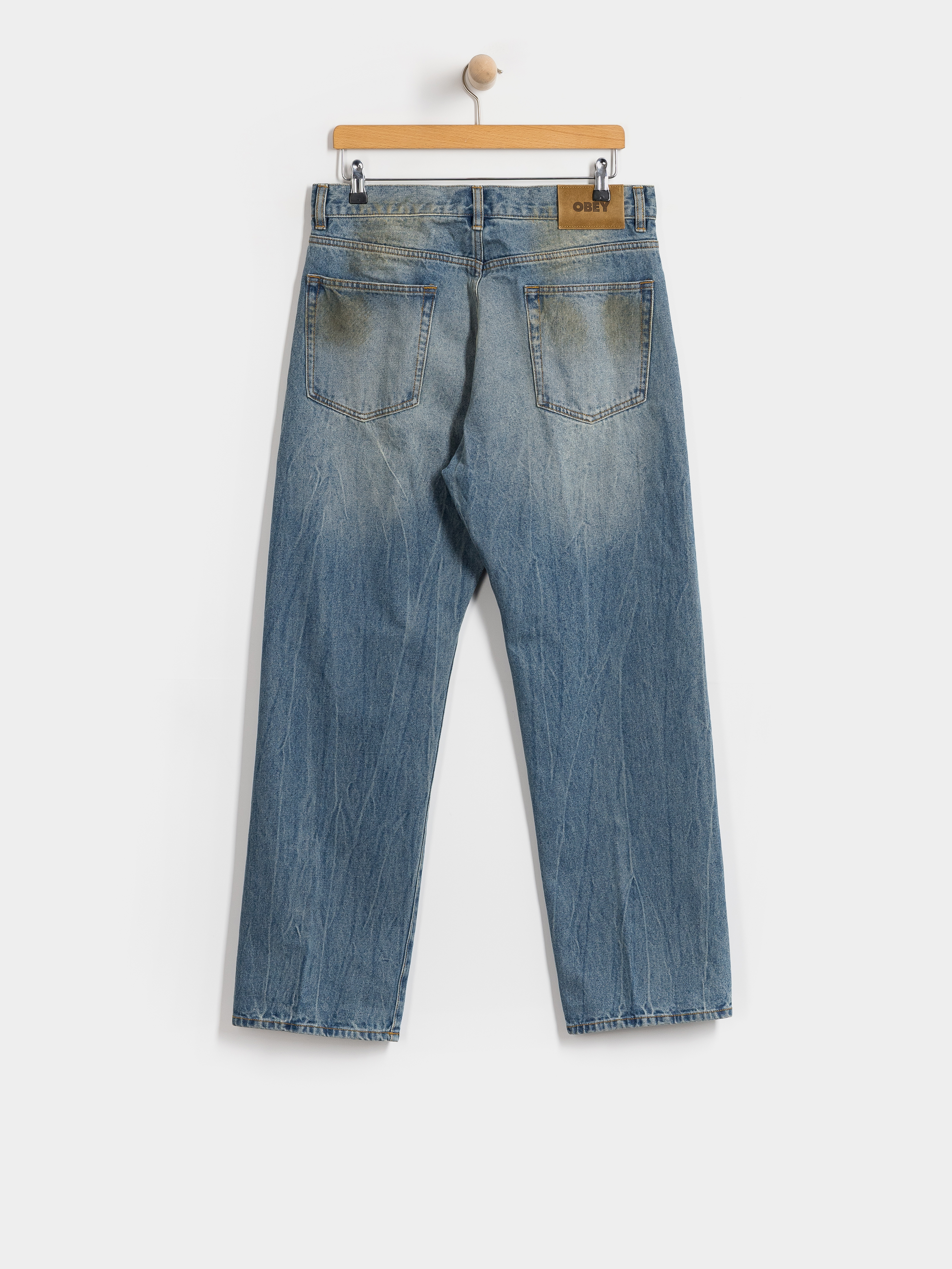 Панталони OBEY Nelson Straight Denim (garage wash indigo)