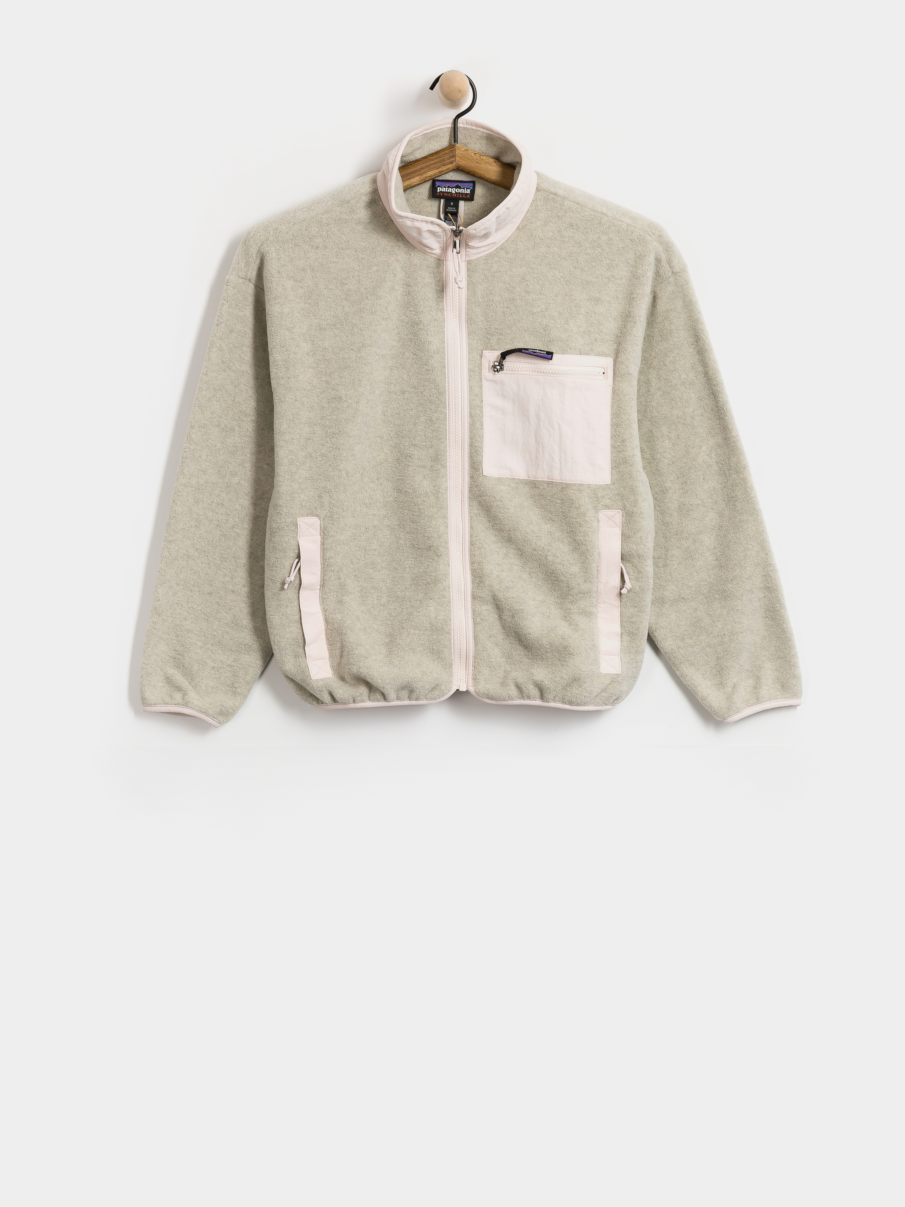 Яке Patagonia Synch Wmn (oatmeal heather w/pink frost)