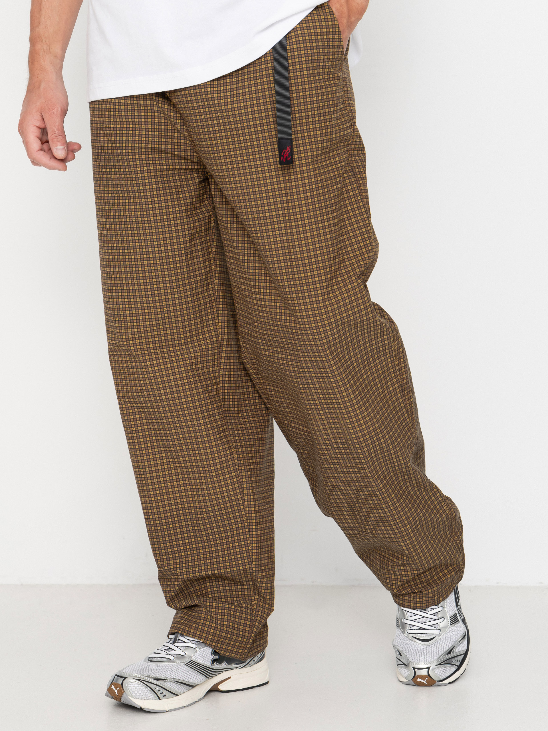 Панталони Gramicci Mini Check Nylon Pant (brown check)