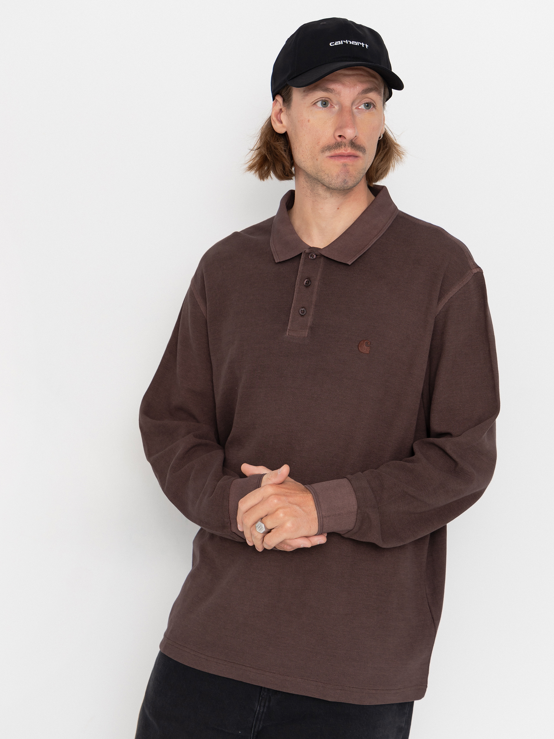 Блуза Carhartt WIP Waffle Rugby (palisander/garment dyed)