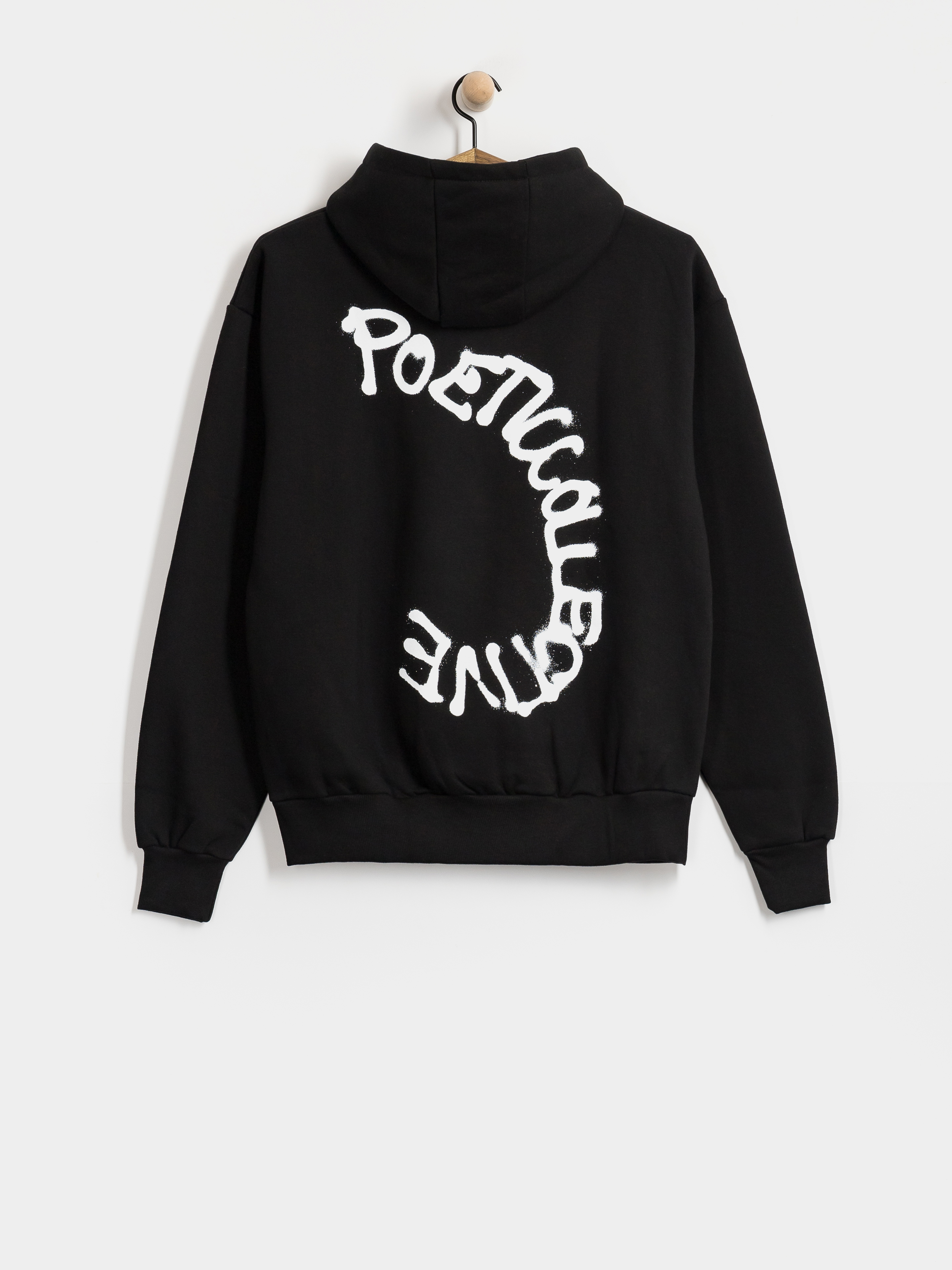 Суитшърт с качулка Poetic Collective Spray Text HD (black)