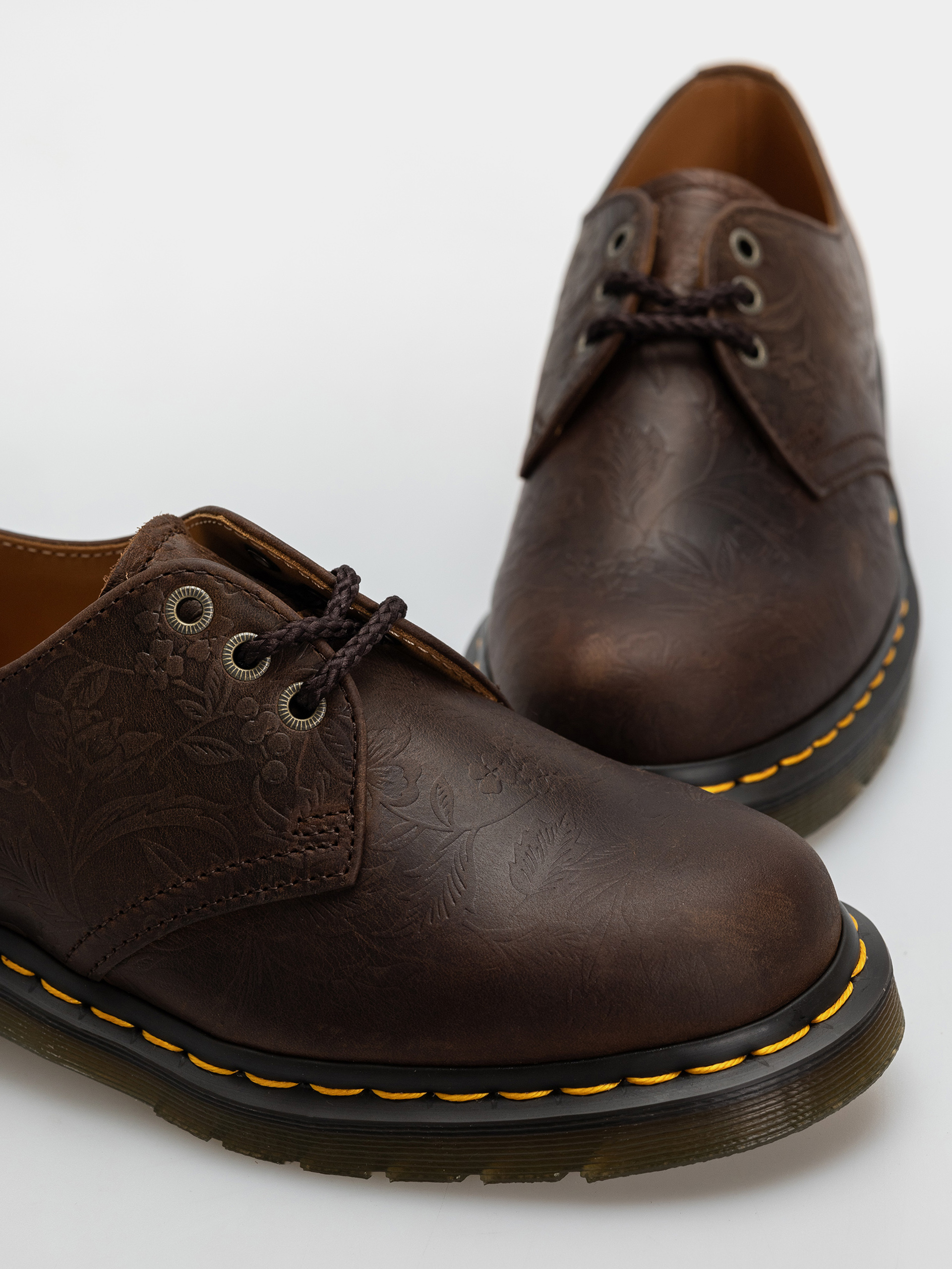 Обувки Dr. Martens 1461 Emboss Floral Wmn (dark brown)