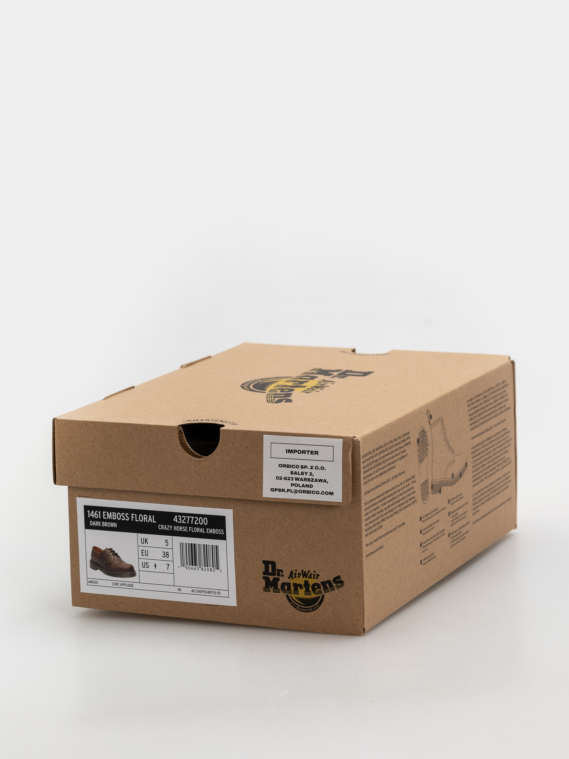 Обувки Dr. Martens 1461 Emboss Floral Wmn (dark brown)