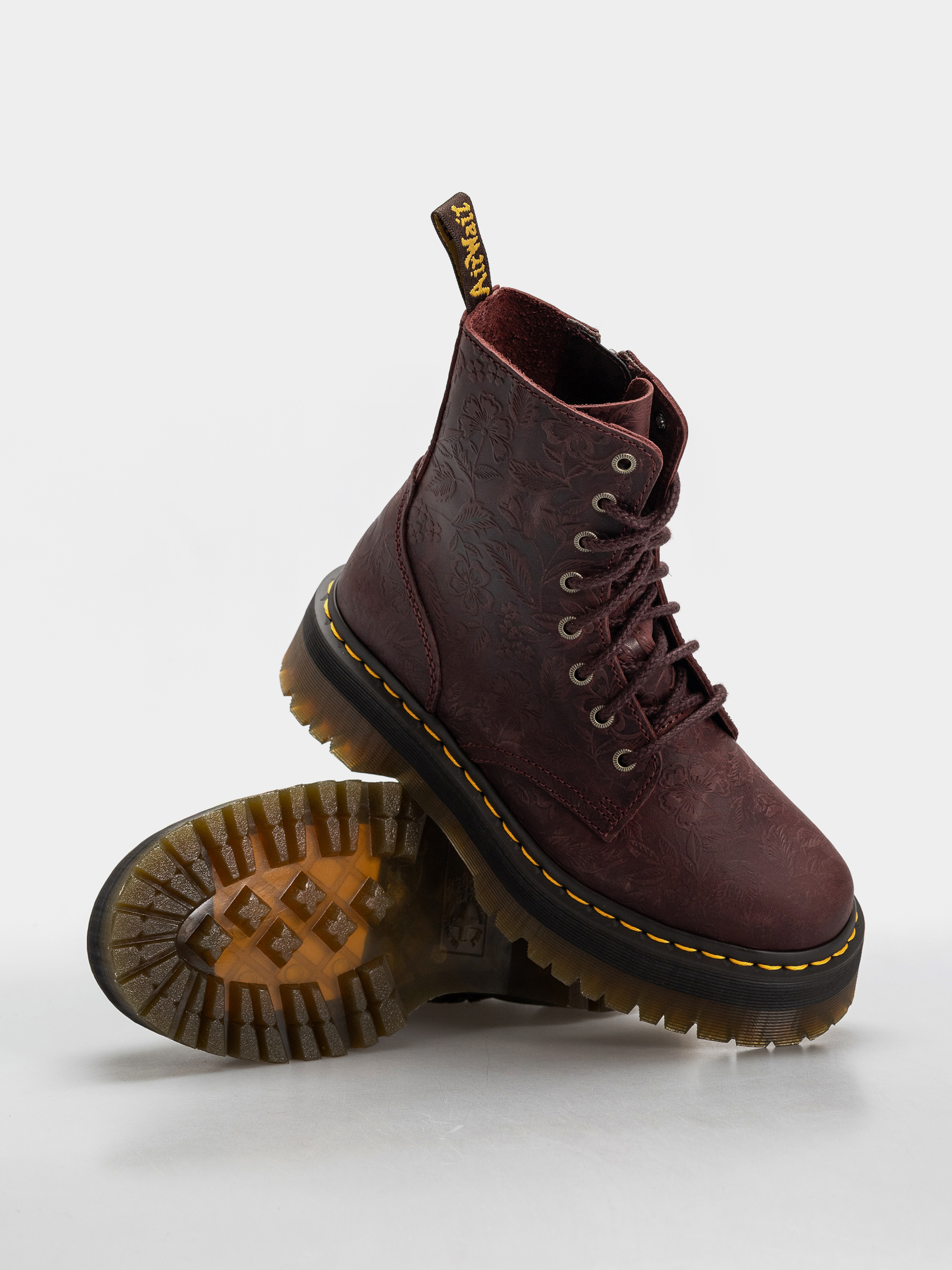 Обувки Dr. Martens Jadon Emboss Floral Wmn (cherry red)