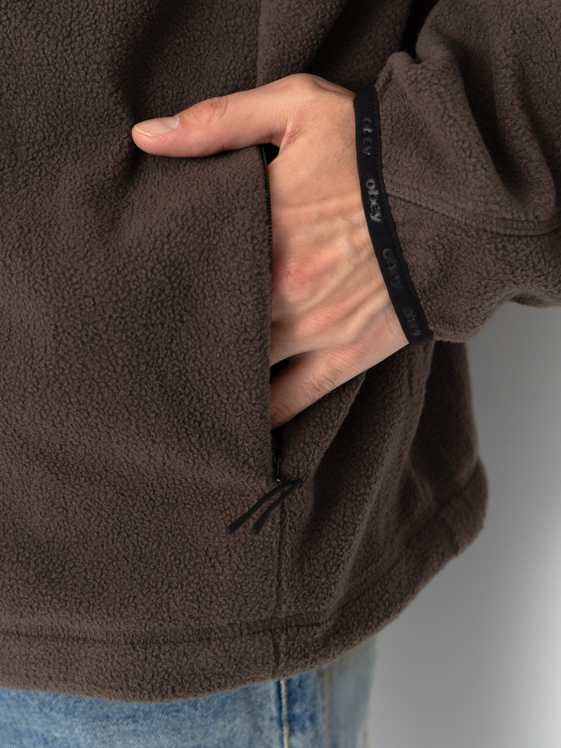Мъжки Поларени суитшърт OBEY Vetta Pullover (andesite)