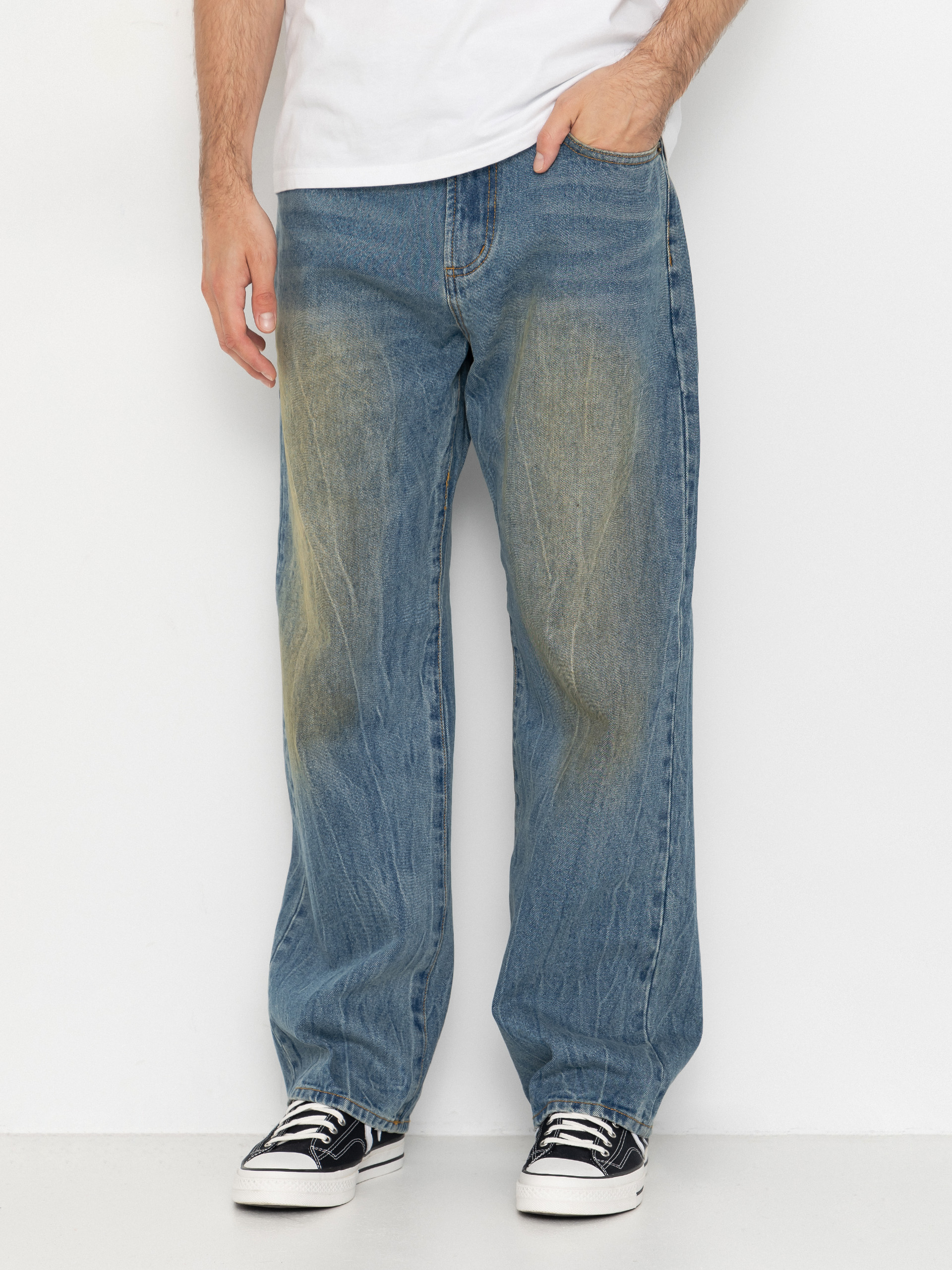 Панталони OBEY Nelson Straight Denim (garage wash indigo)