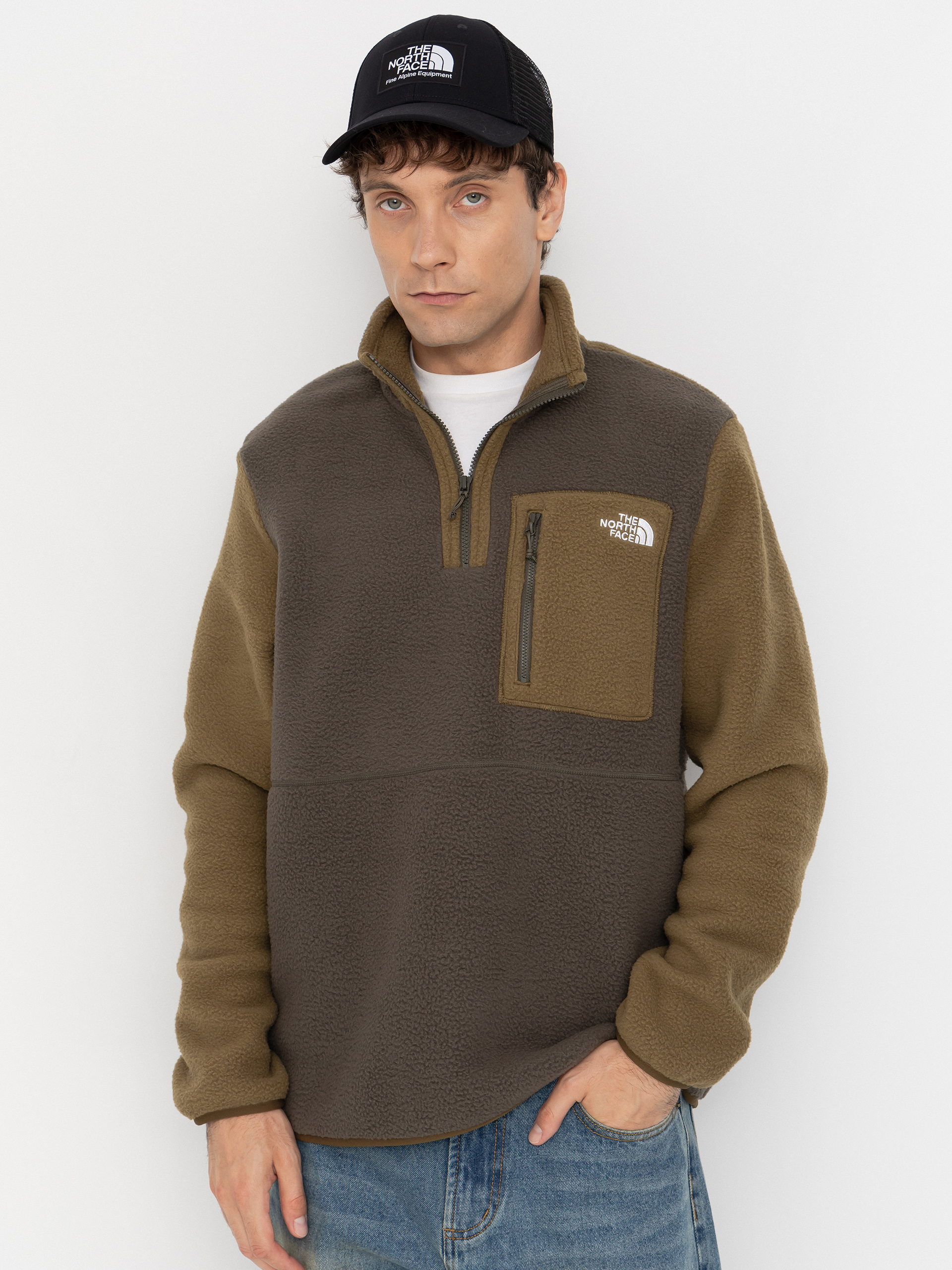 Поларени суитшърт The North Face Yumiori 1/4 Zip (new taupe green/caraway)