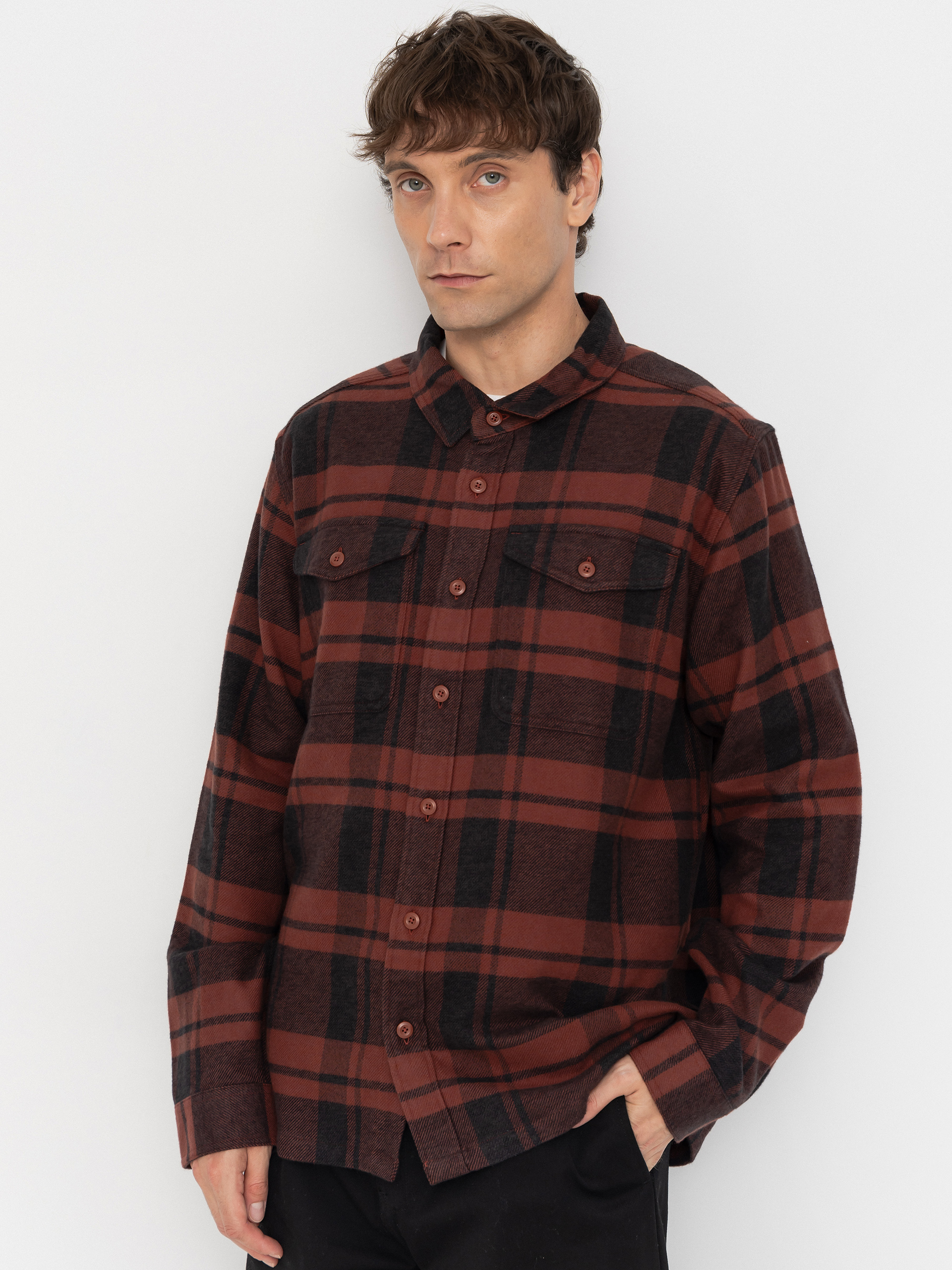 Риза Patagonia Fjord Flannel (powder rusty red)