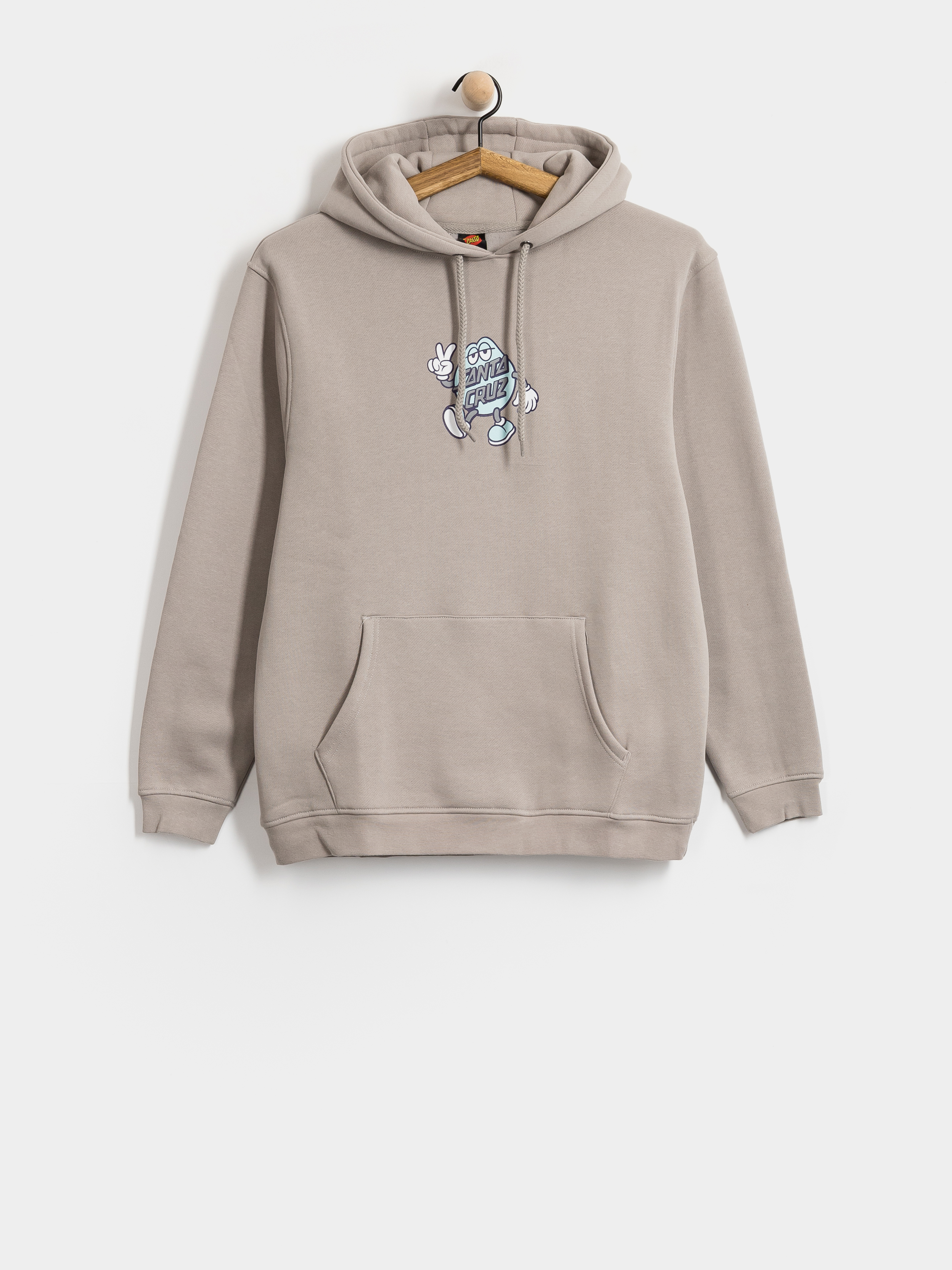 Суитшърт с качулка Santa Cruz Dot Guy Front HD (warm grey)