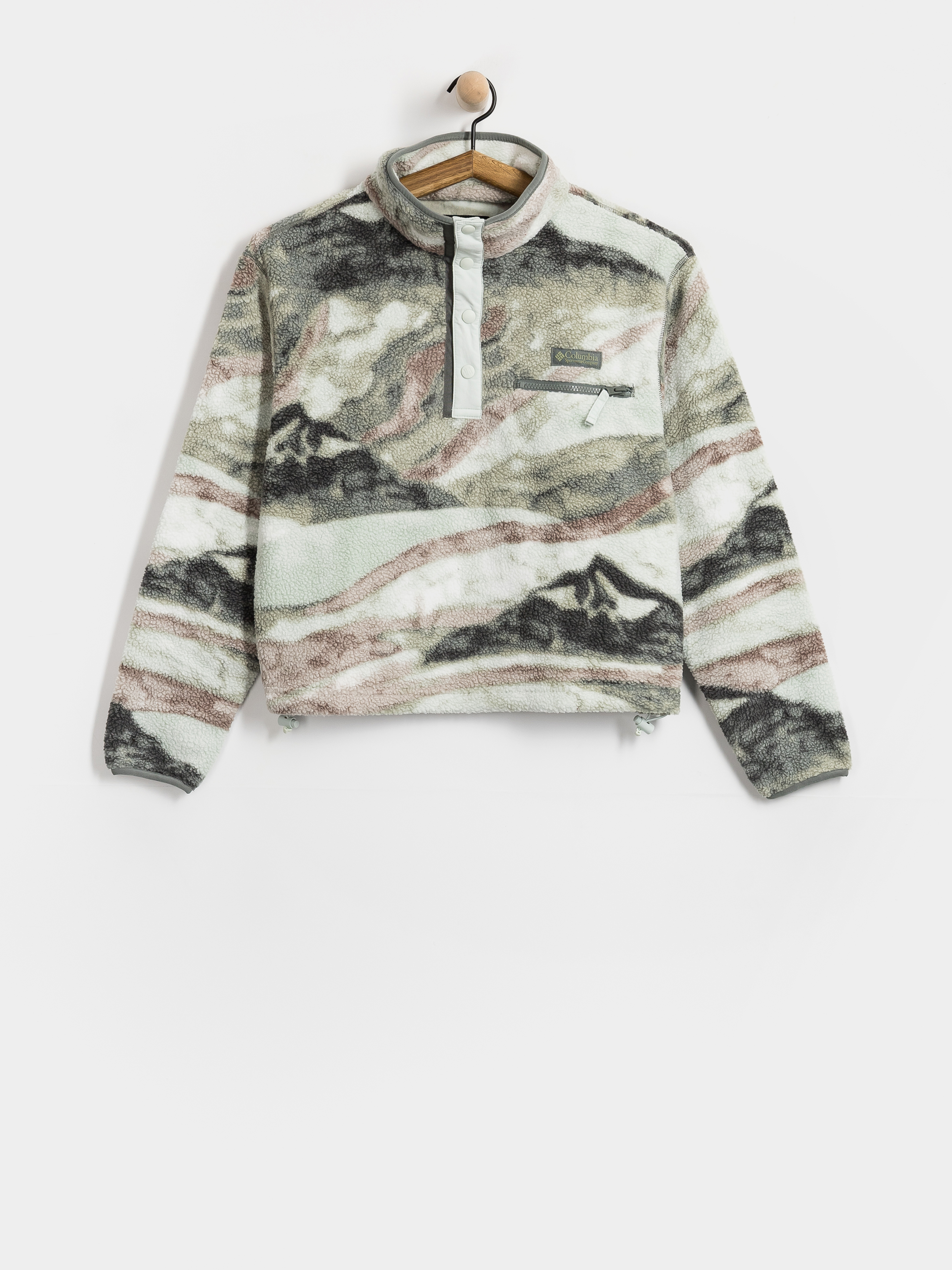 Поларени суитшърт Columbia Helvetia II Printed Cropped Half Snap Wmn
