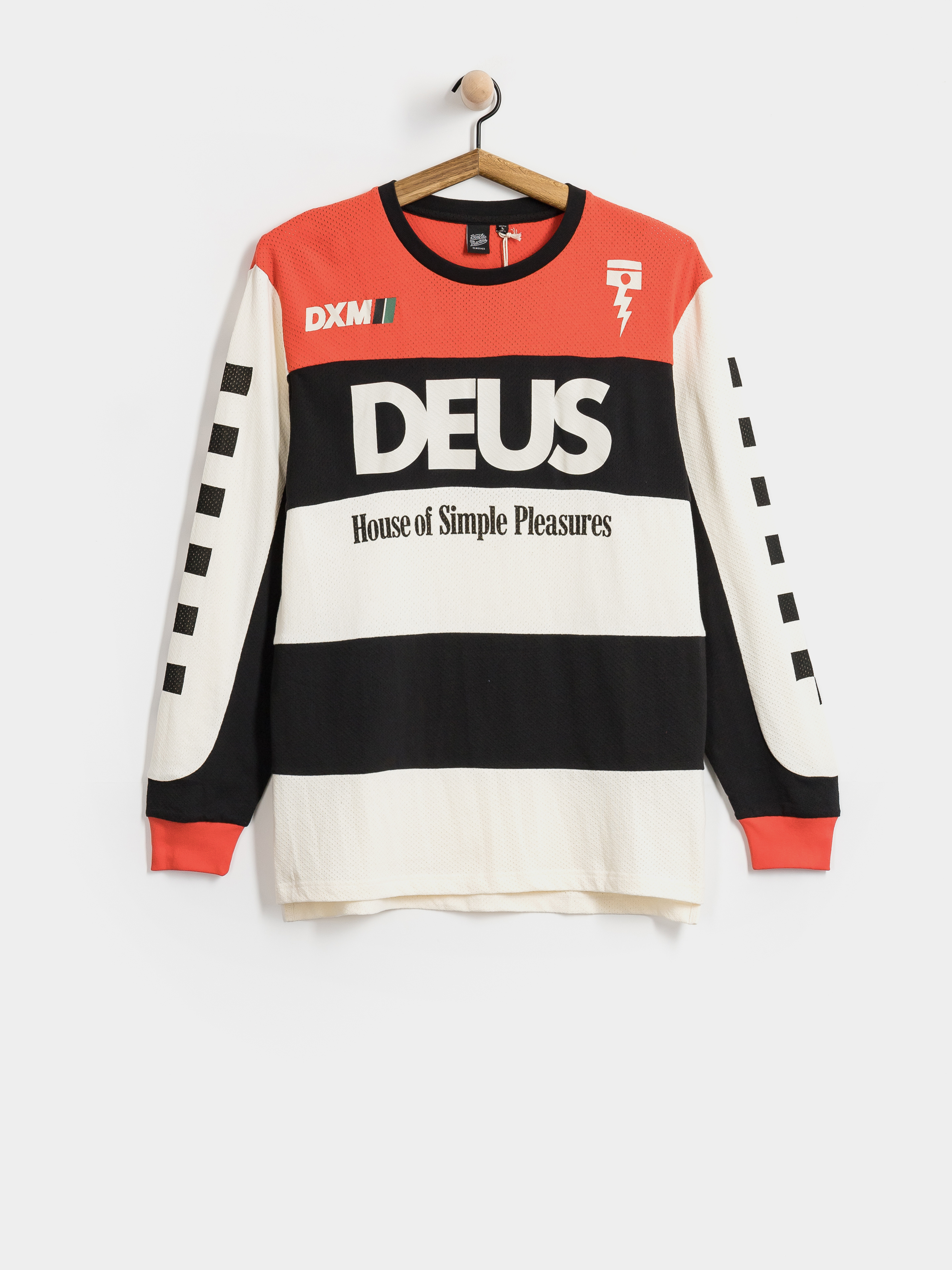 Блуза Deus Ex Machina Vilander Moto Jersey (valiant red combo)