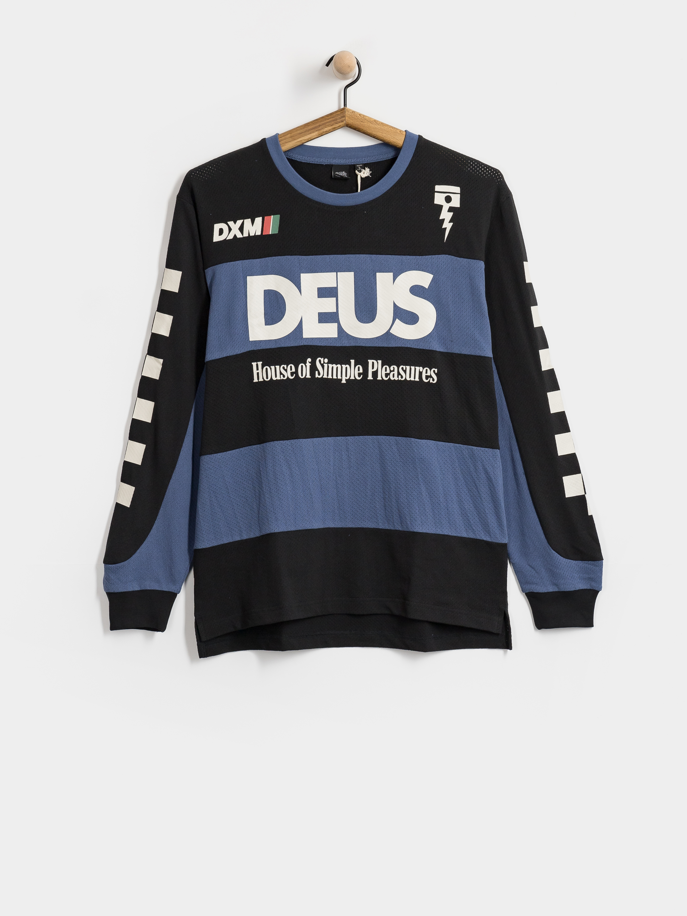 Блуза Deus Ex Machina Vilander Moto Jersey (mechanic blue combo)