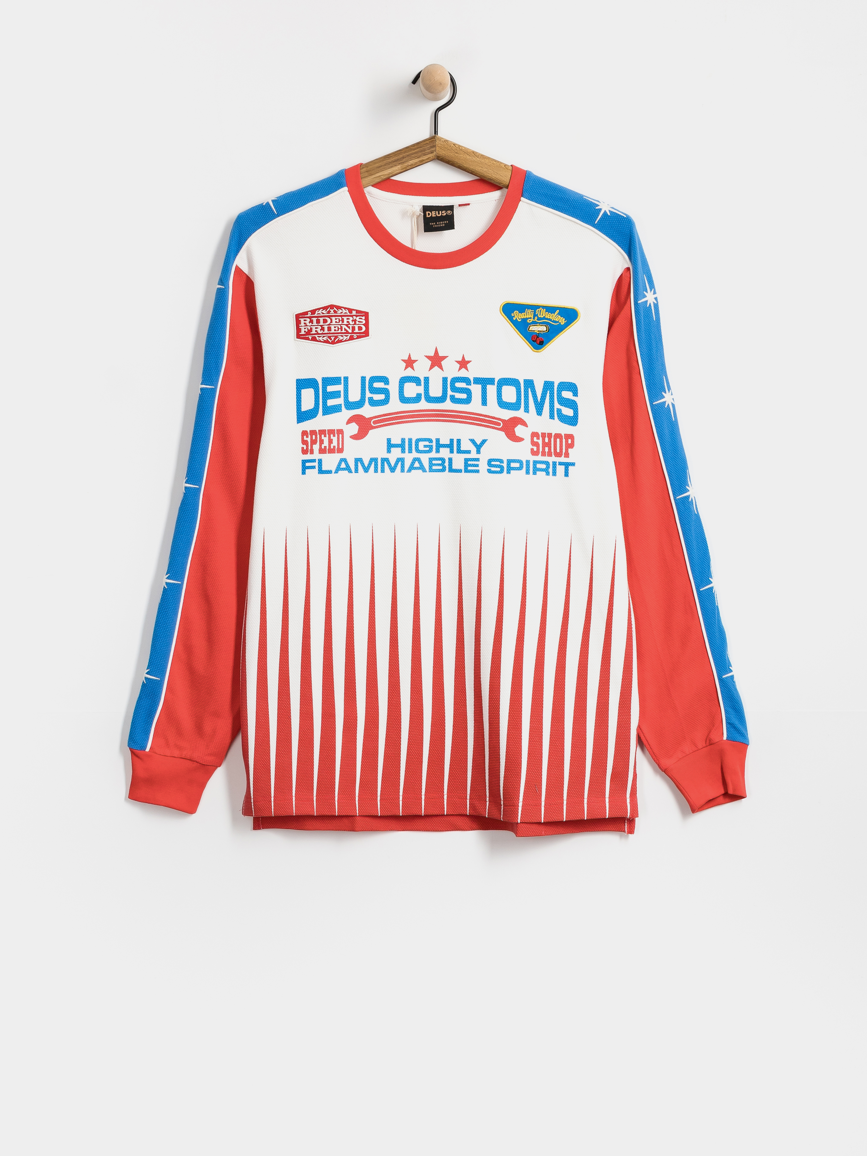 Блуза Deus Ex Machina Trife Life Moto Jersey (tofu white)