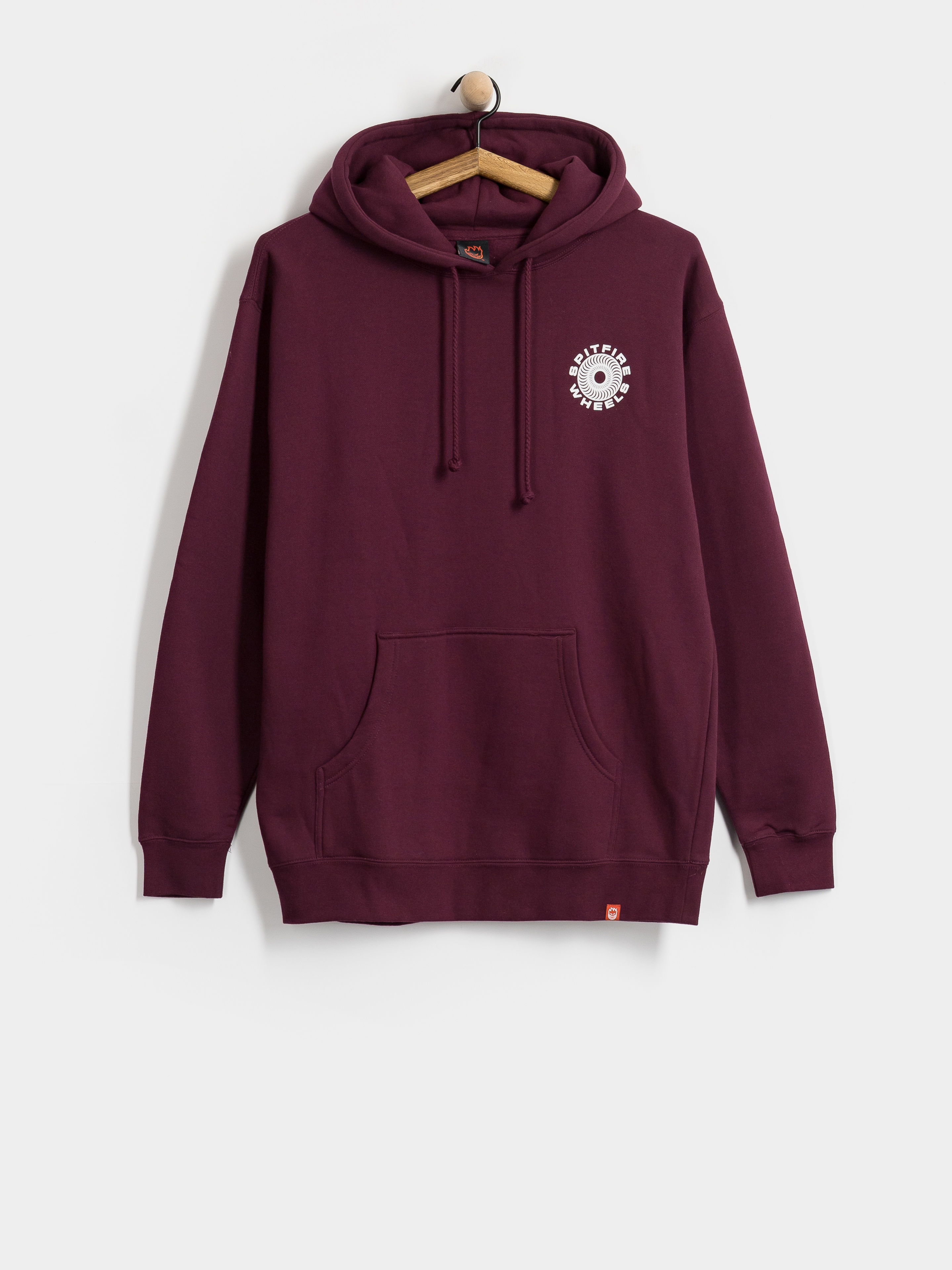 Суитшърт с качулка Spitfire Classic 87 Swirl Fill HD (maroon w/white&black prints)