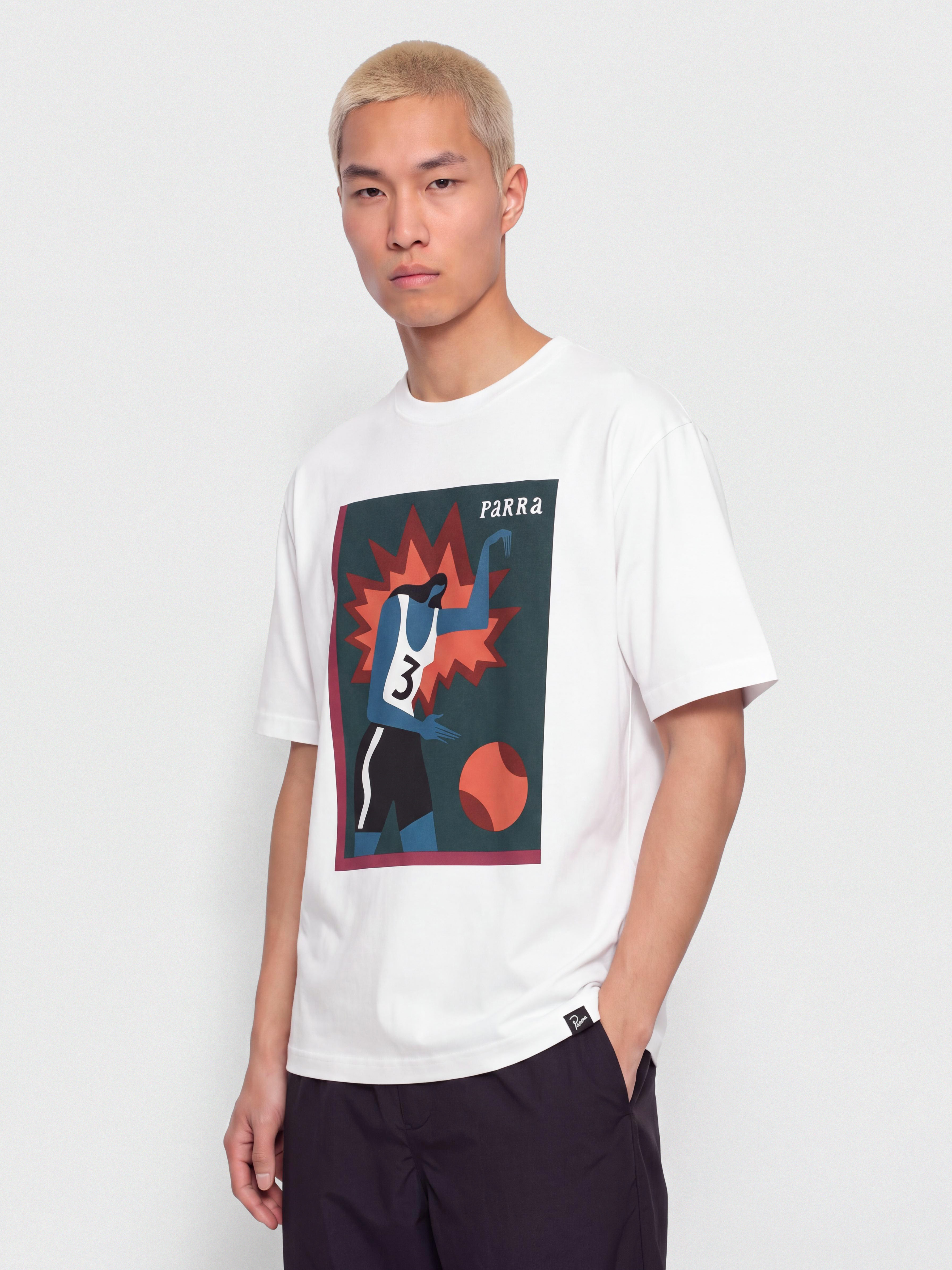 Тениска by Parra Baseketball (white)