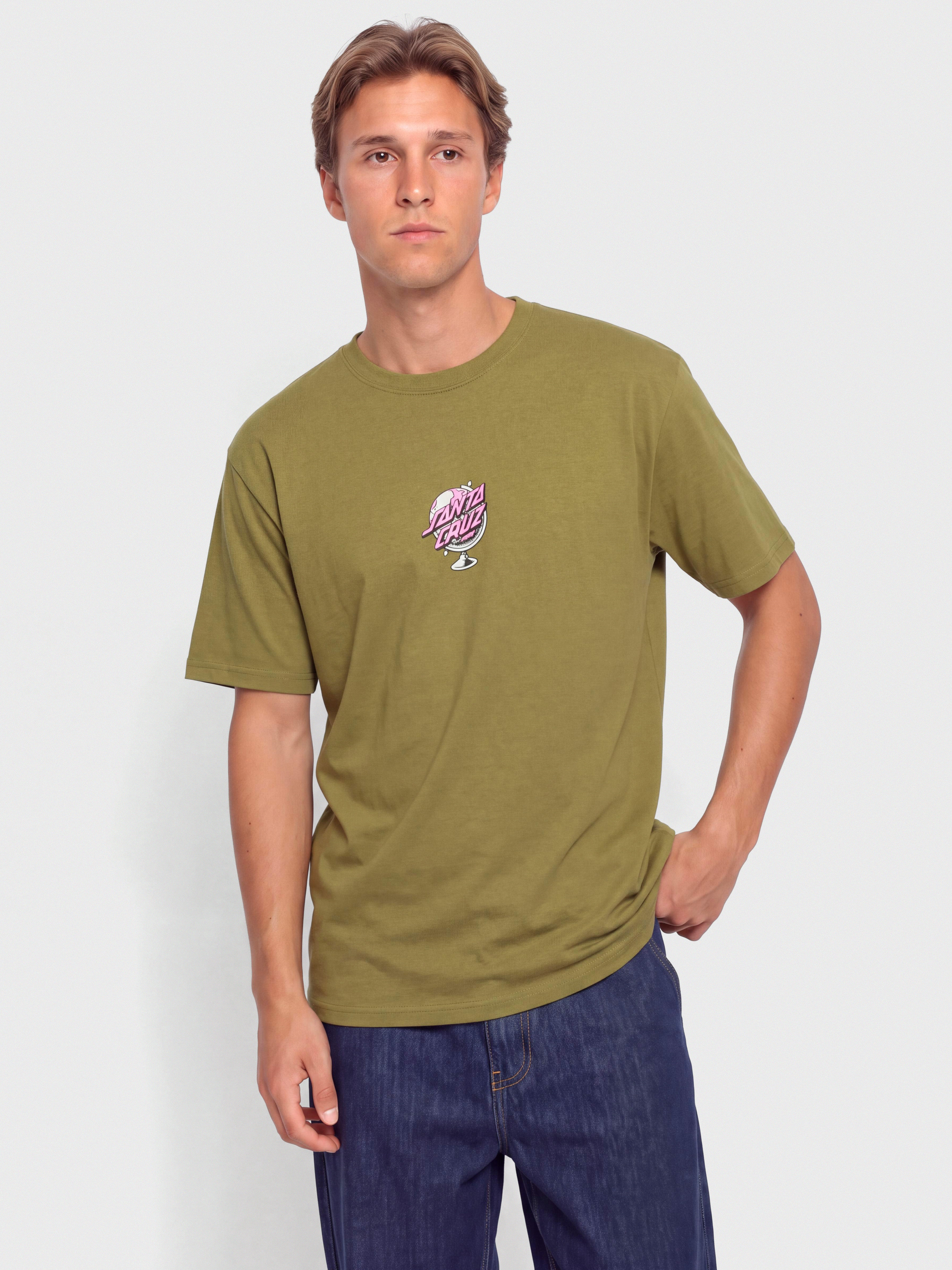 Тениска Santa Cruz Knibbs Cryptic World Centre (deep olive)