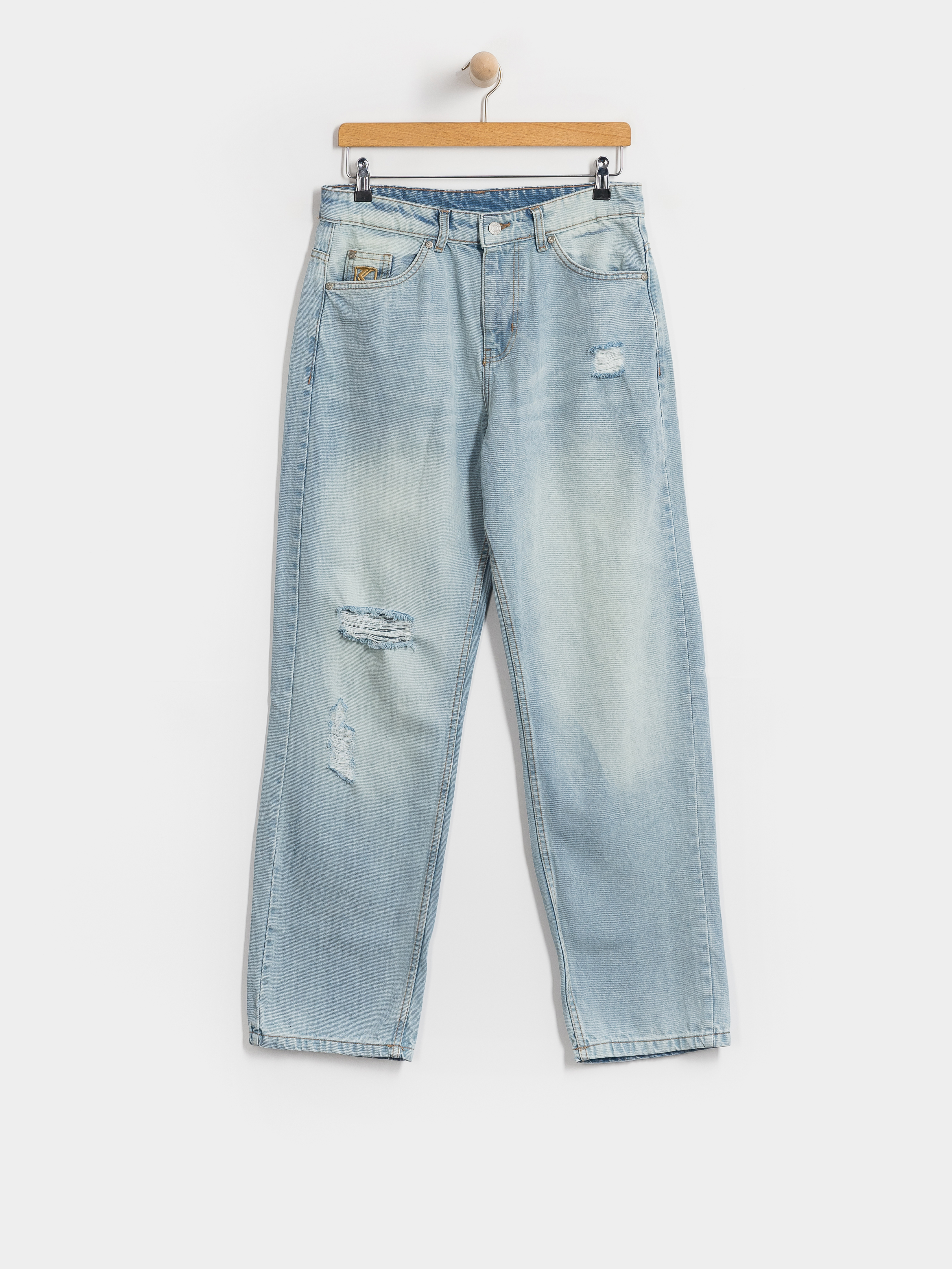 Панталони Karl Kani OG Distressed Straight Leg (light blue)