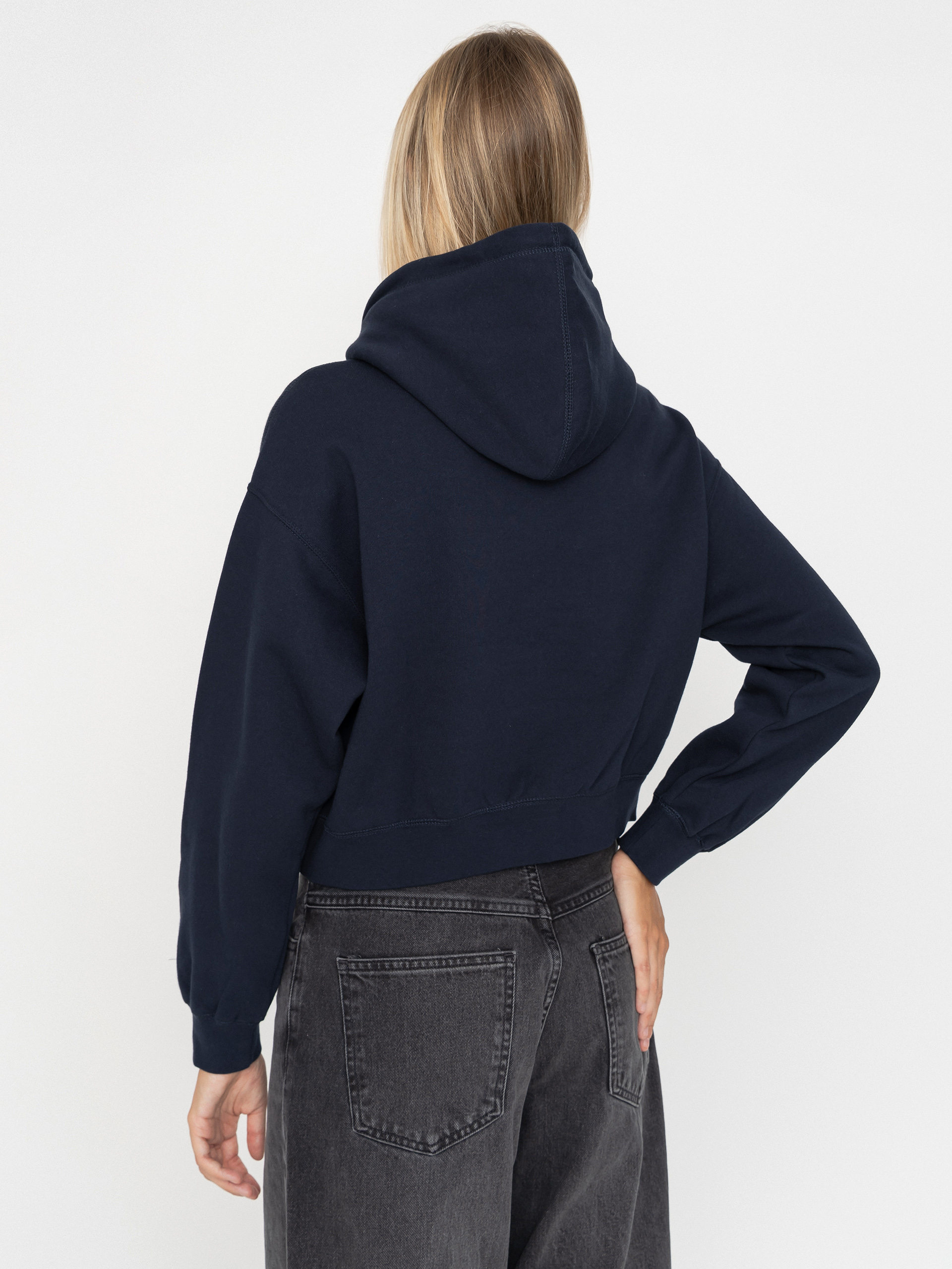 Суитшърт с качулка OBEY Studios Collegiate HD Wmn (dark navy)