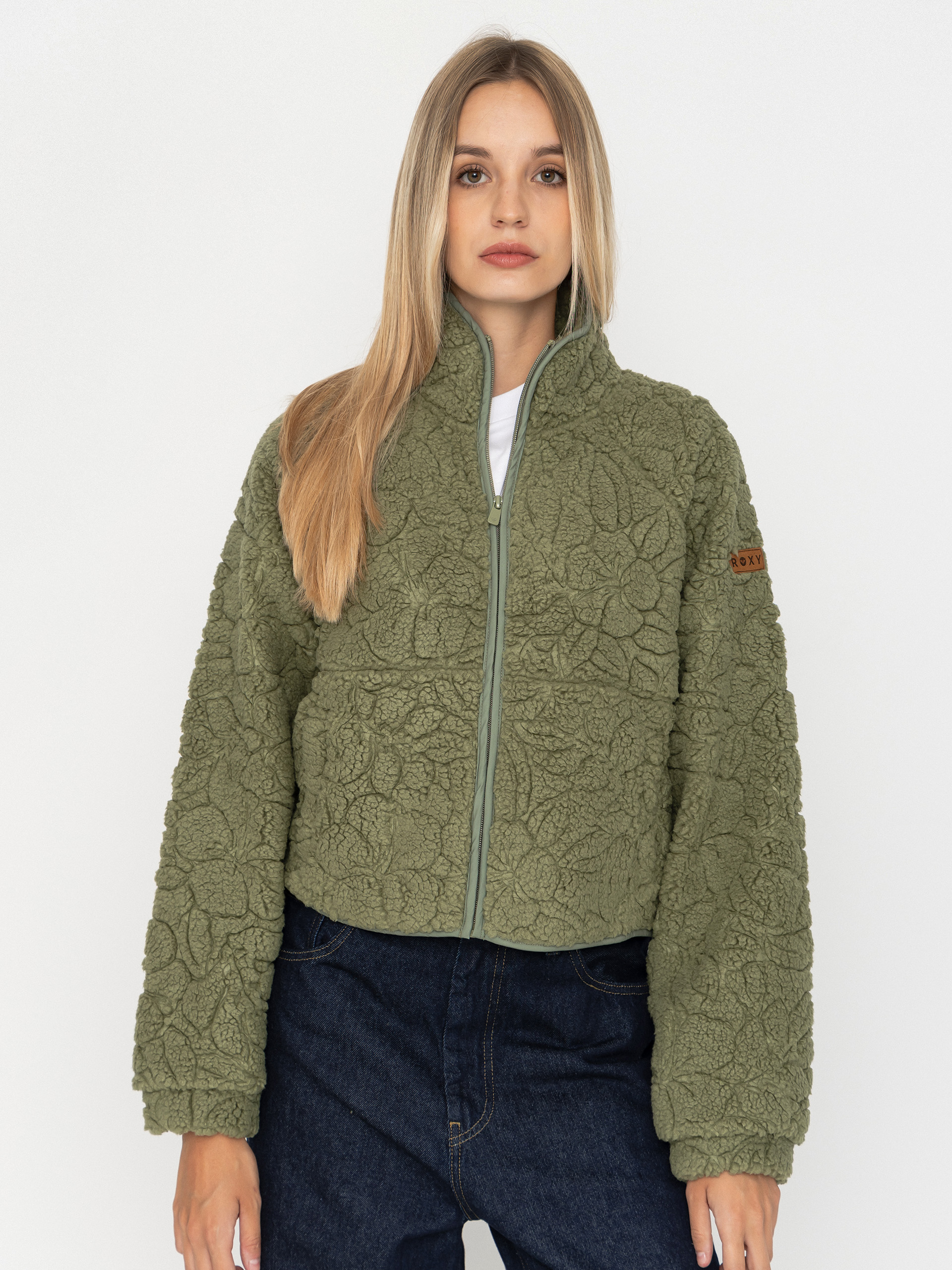 Поларени суитшърт Roxy Blurry Cloud Wmn (oil green outline mo)
