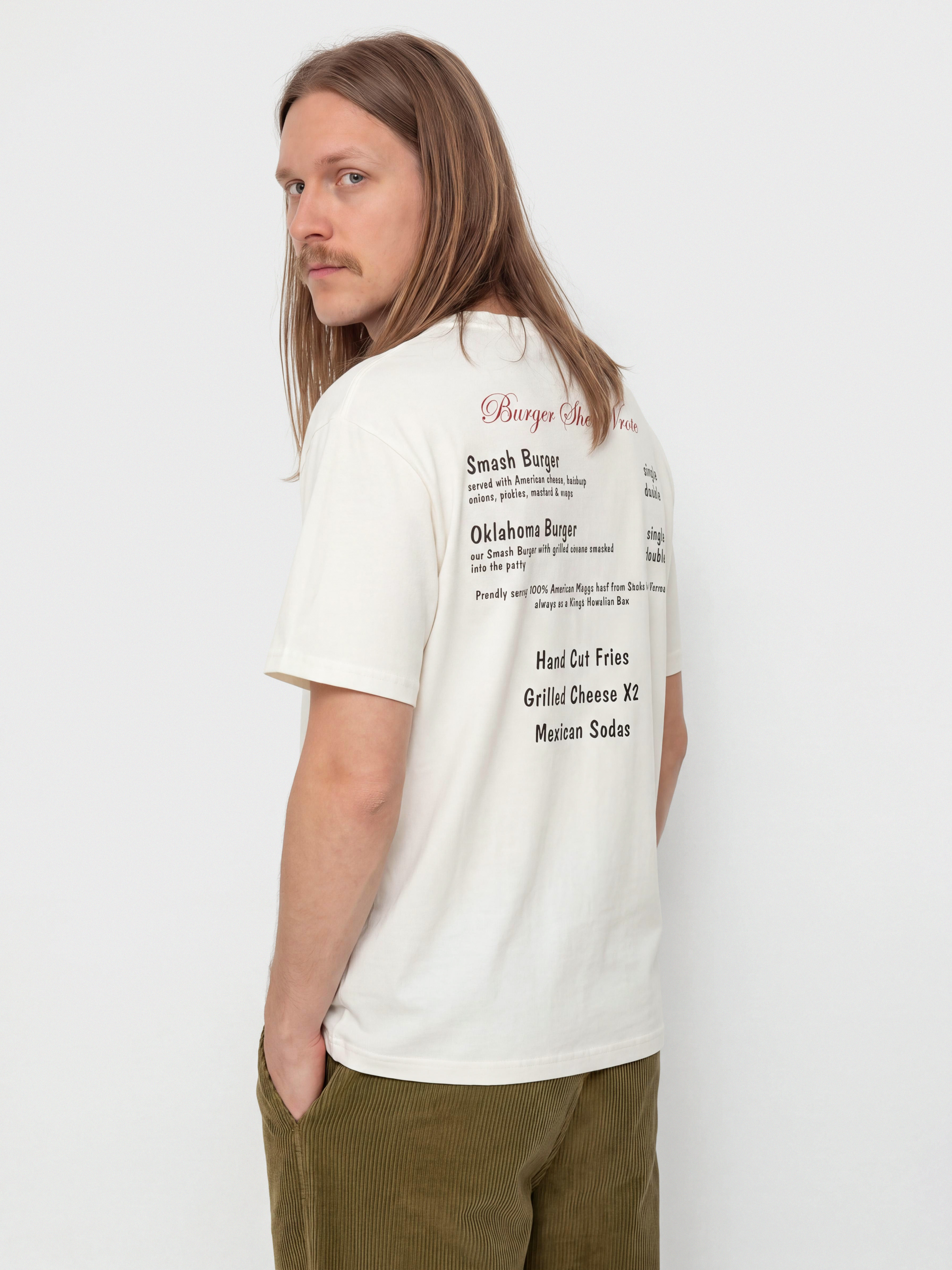 Тениска Brixton Burger She Wrote Pocket (white)