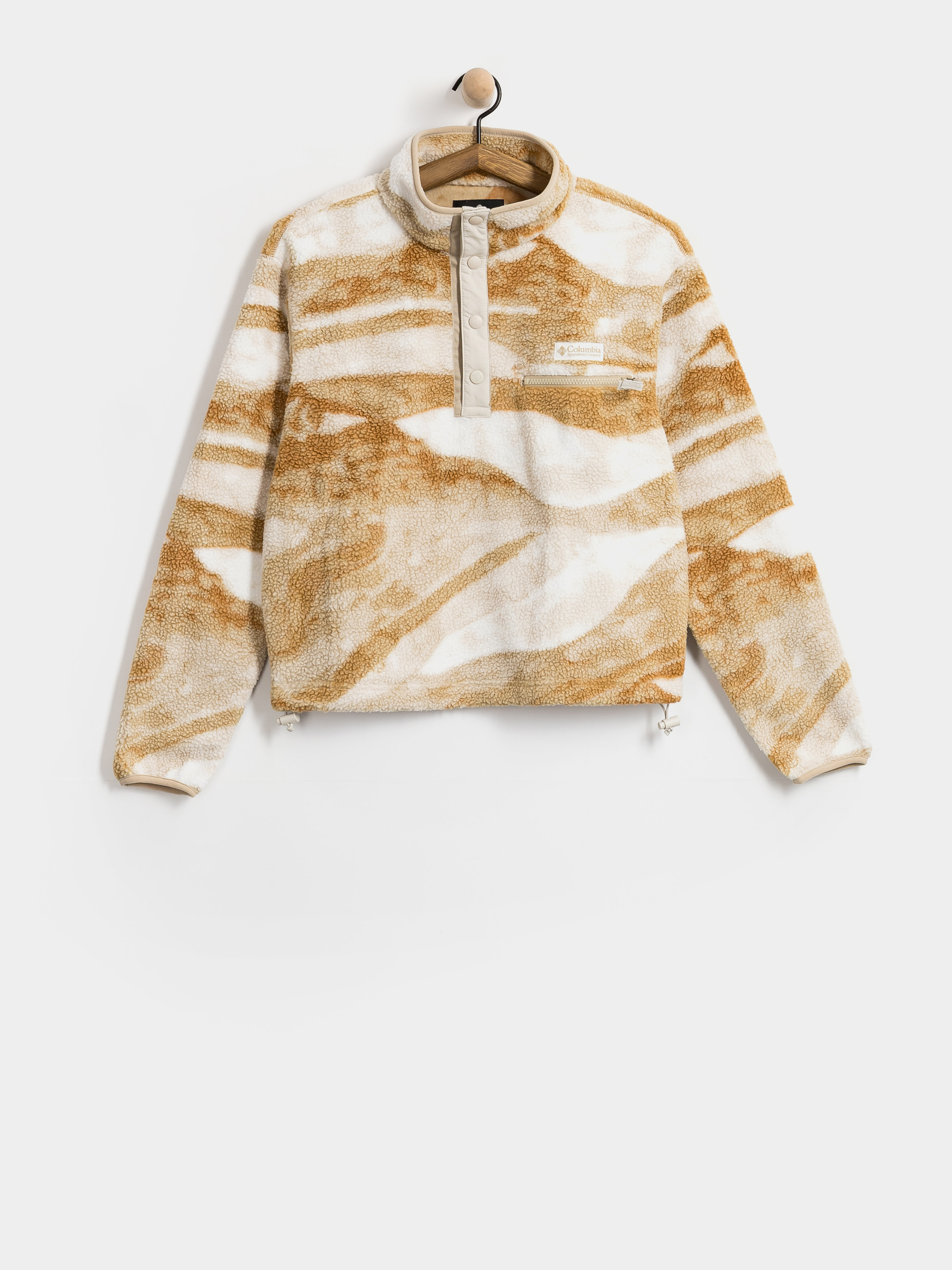 Дамски Поларени суитшърт Columbia Helvetia II Printed Cropped Half Snap (sea salt/summi)