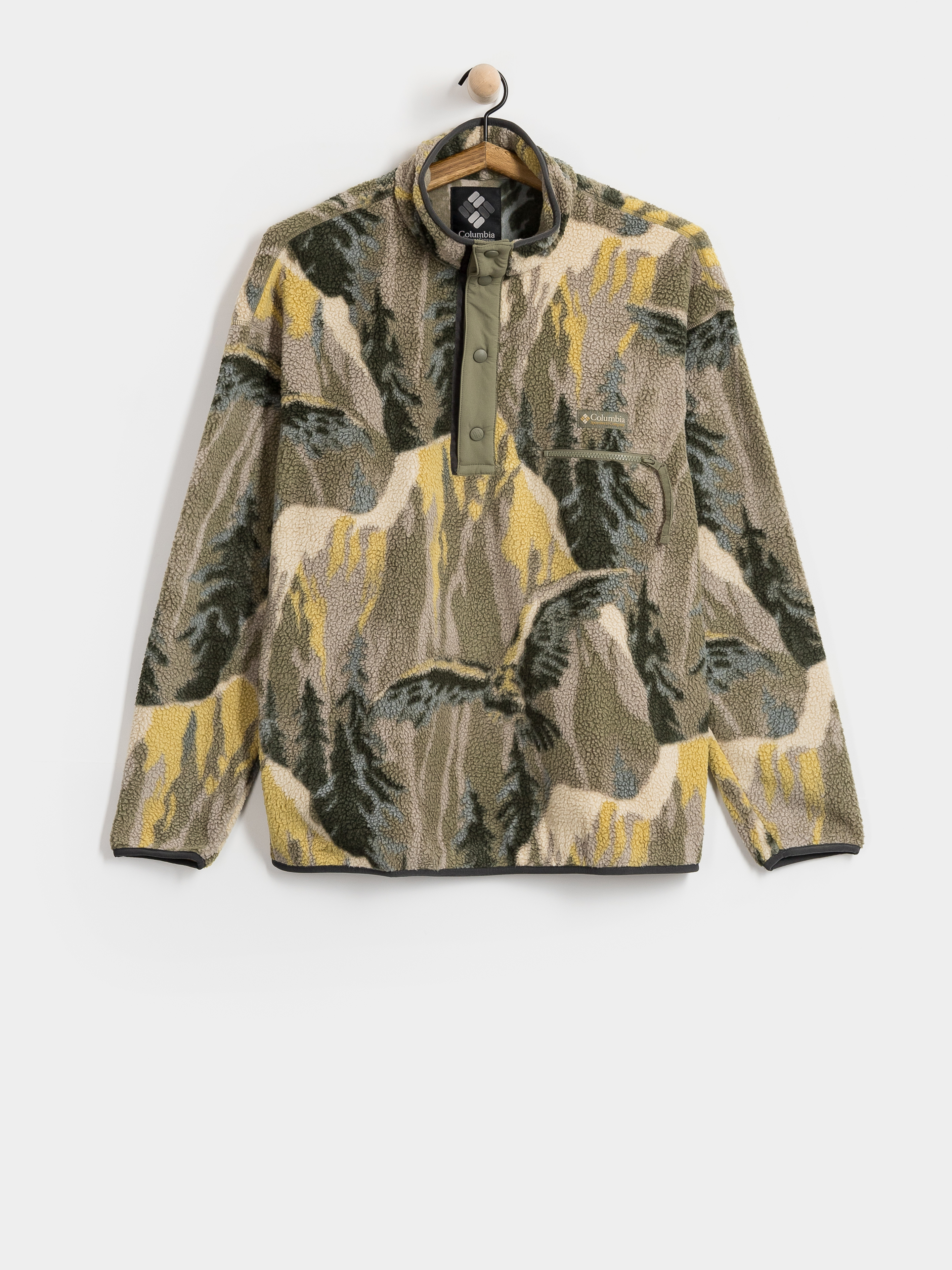 Поларени суитшърт Columbia Helvetia II Printed Half Snap (stone green soa)