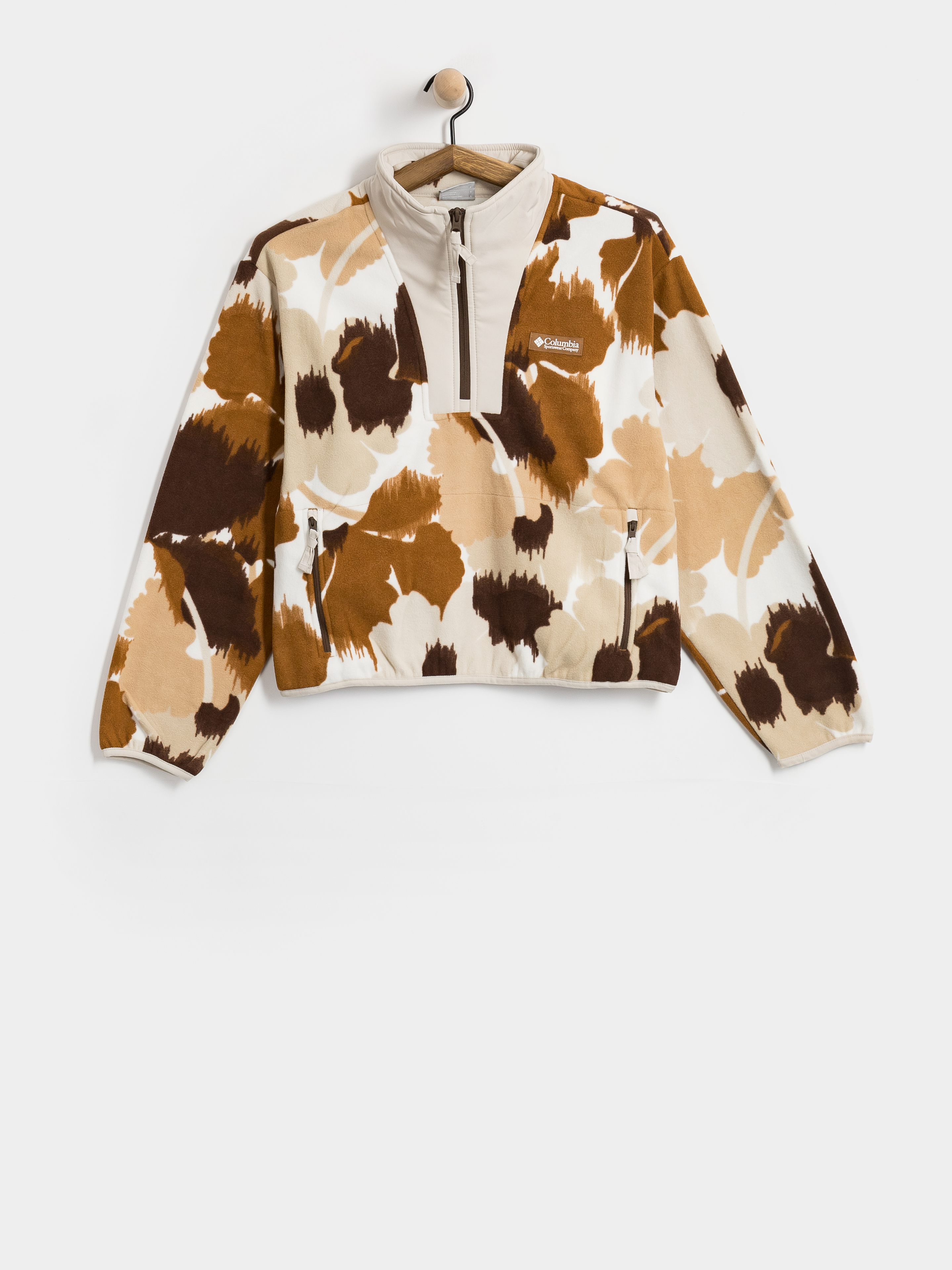 Дамски Поларени суитшърт Columbia Sequoia Grove II Printed Half Zip (camel brown ikatbloom)