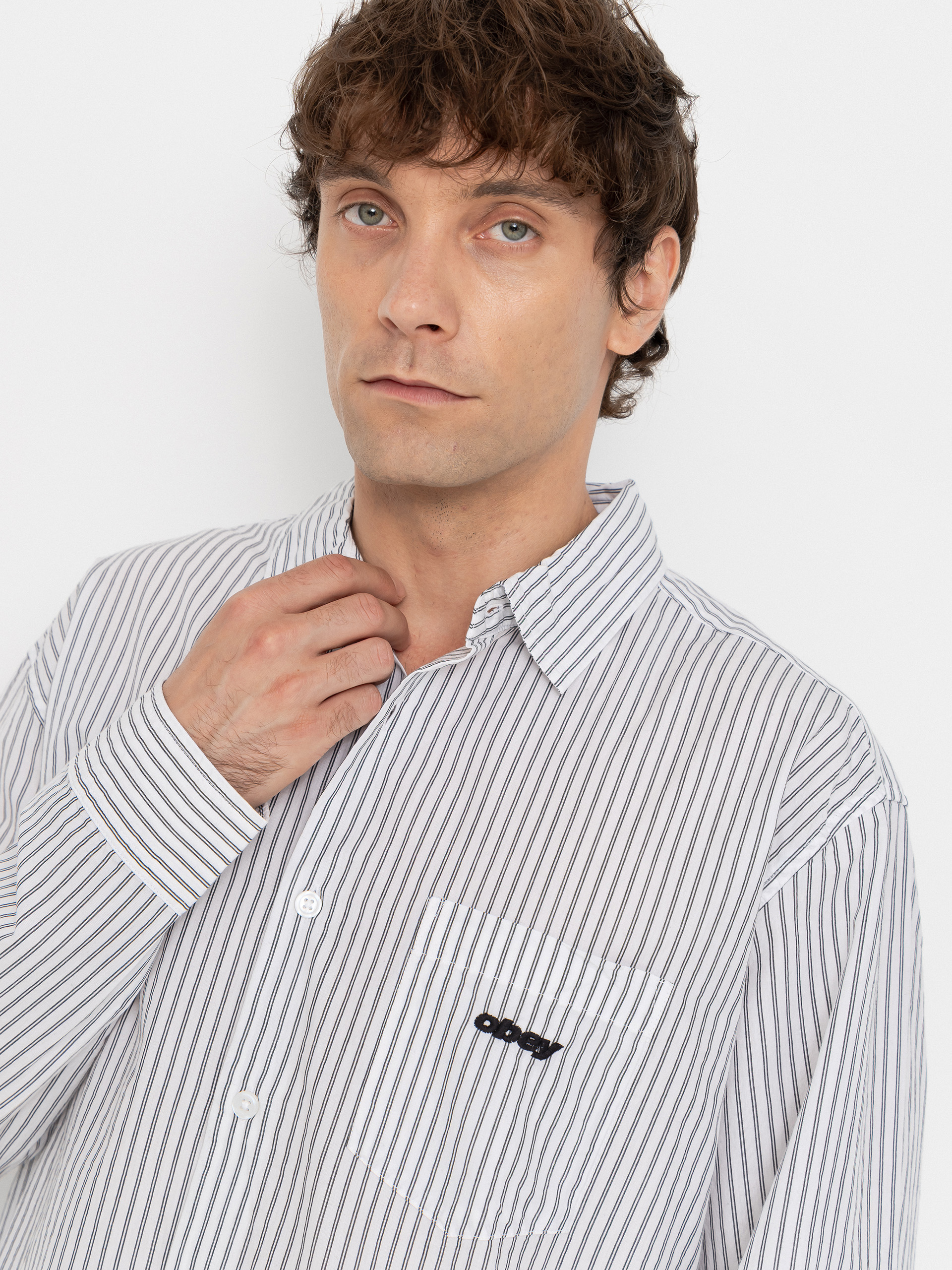Риза OBEY William (white multi)