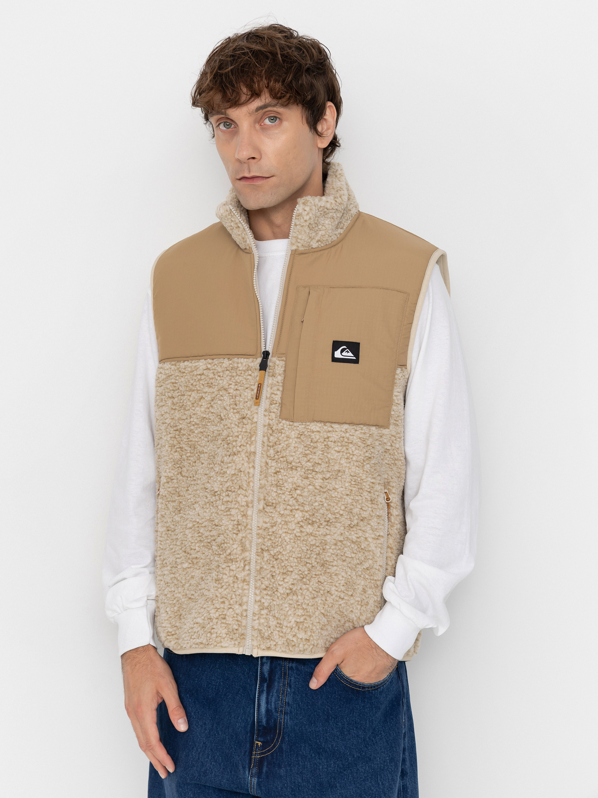 Поларени суитшърт Quiksilver Shallow Water Gilet (peyote heather swallow water)