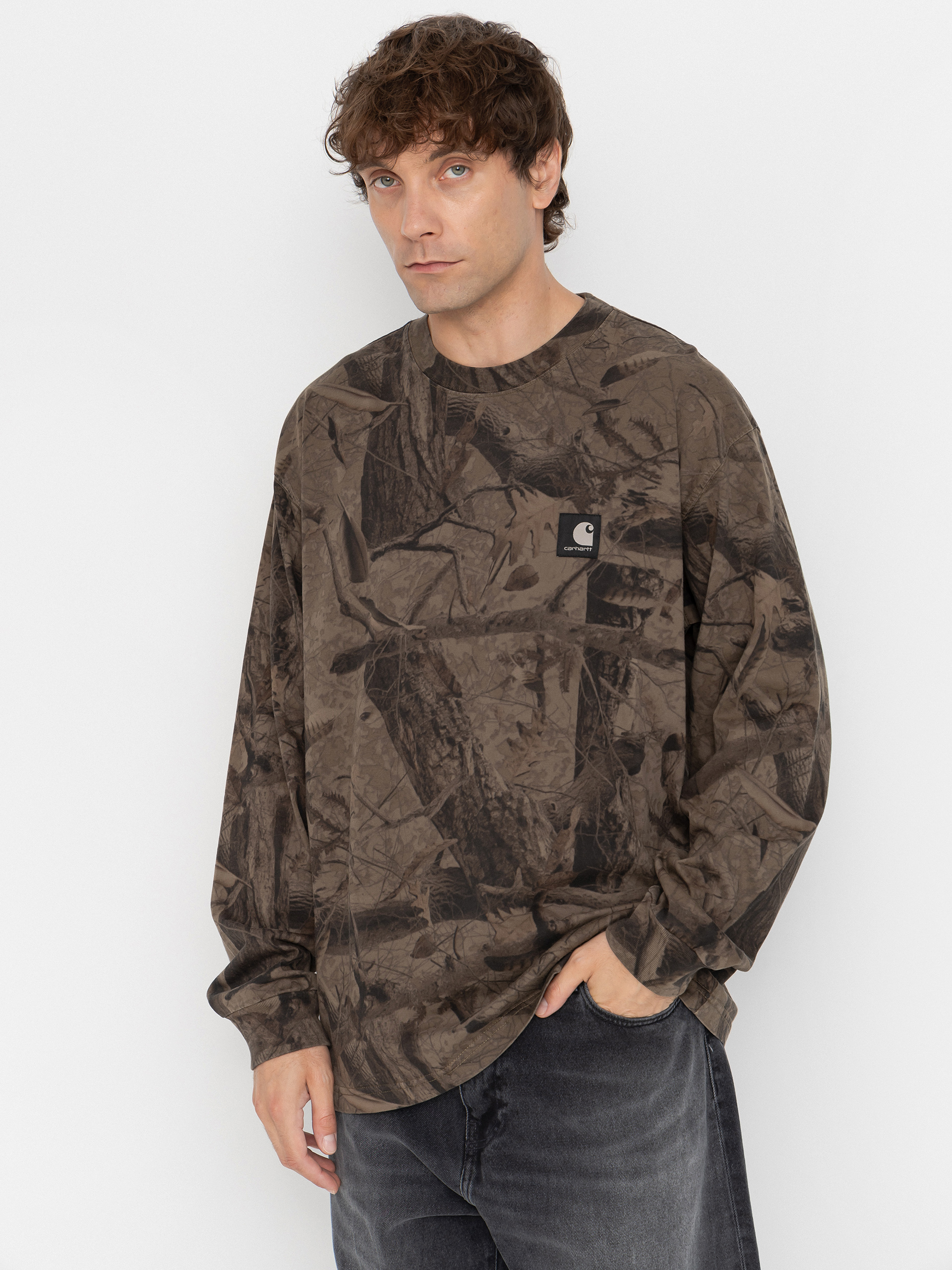 Блуза Carhartt WIP Feather Tree (camo feather tree khaki/shungite/garment dyed)