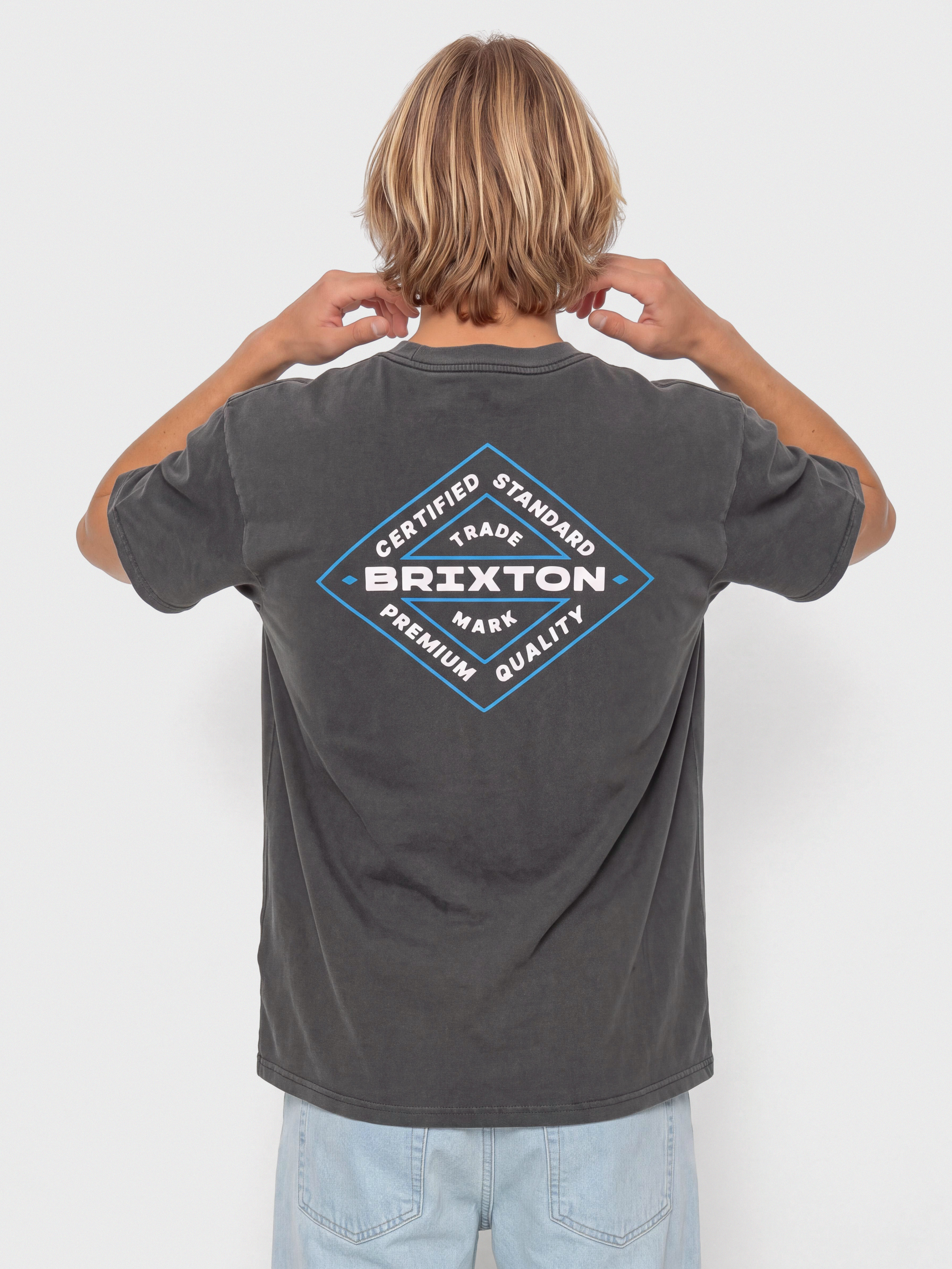 Тениска Brixton Lowry Stnd (black worn wash)